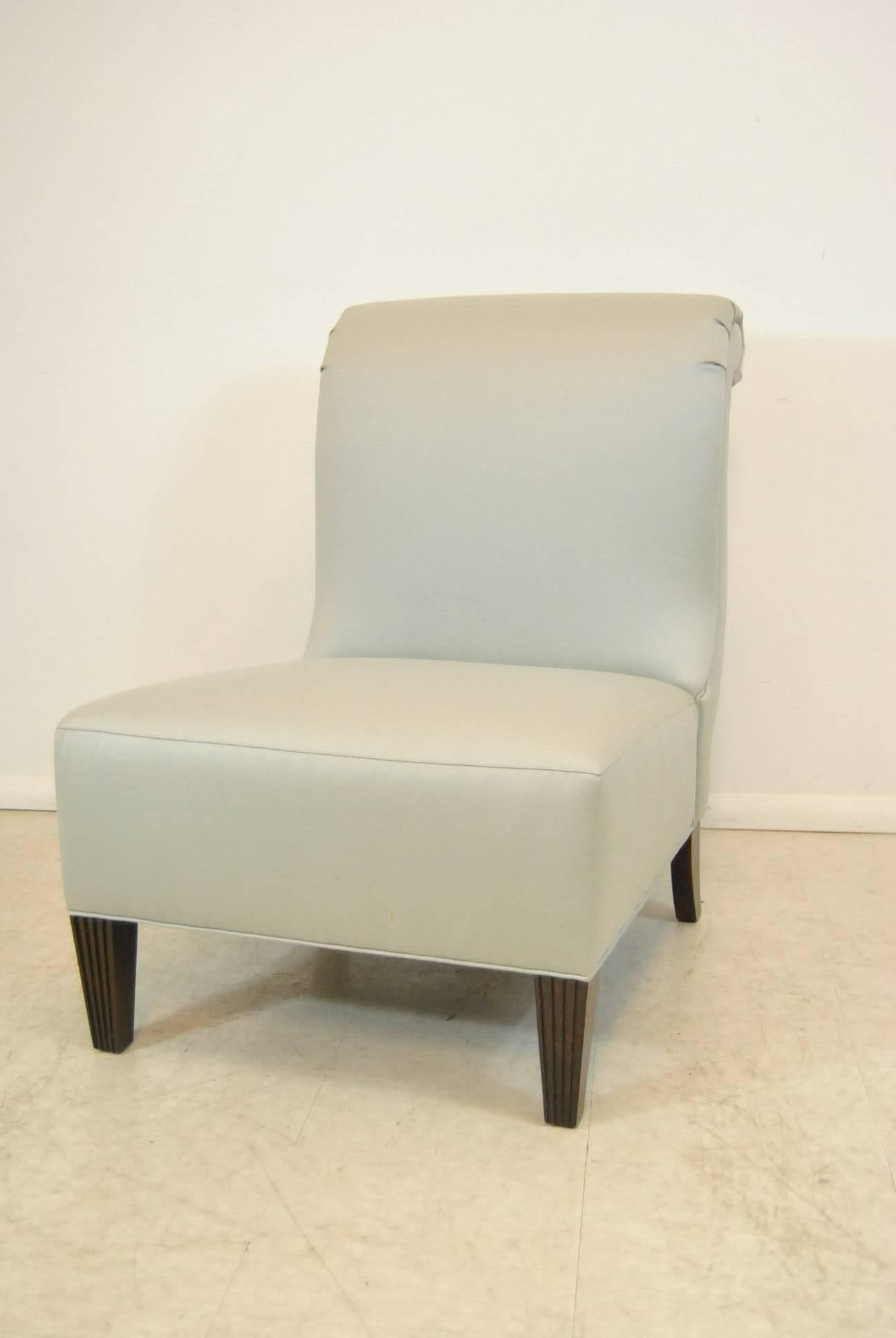 grey slipper chair