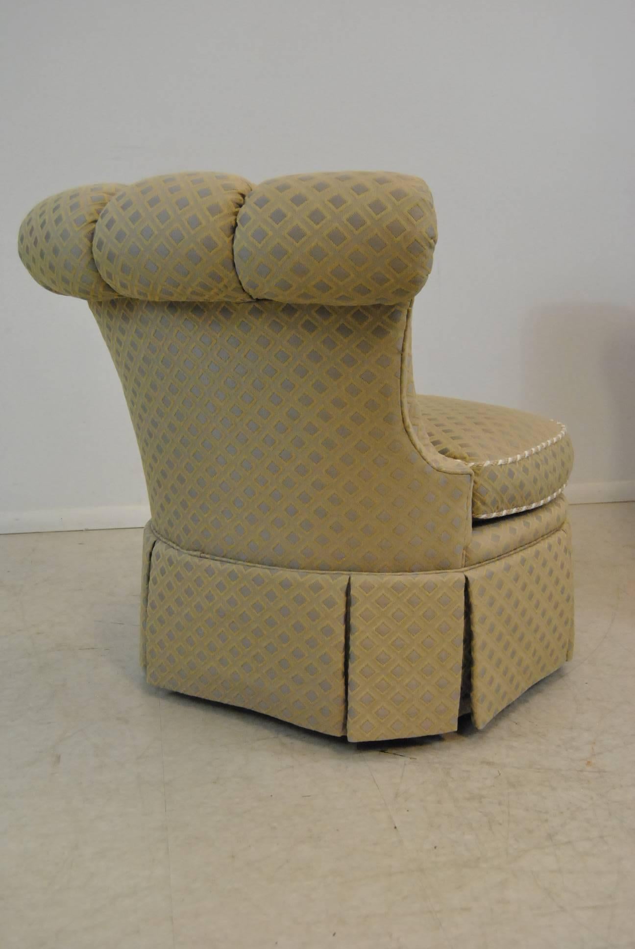 Pair of Upholstered Armless Chairs by Century Furniture Company In Good Condition In Toledo, OH