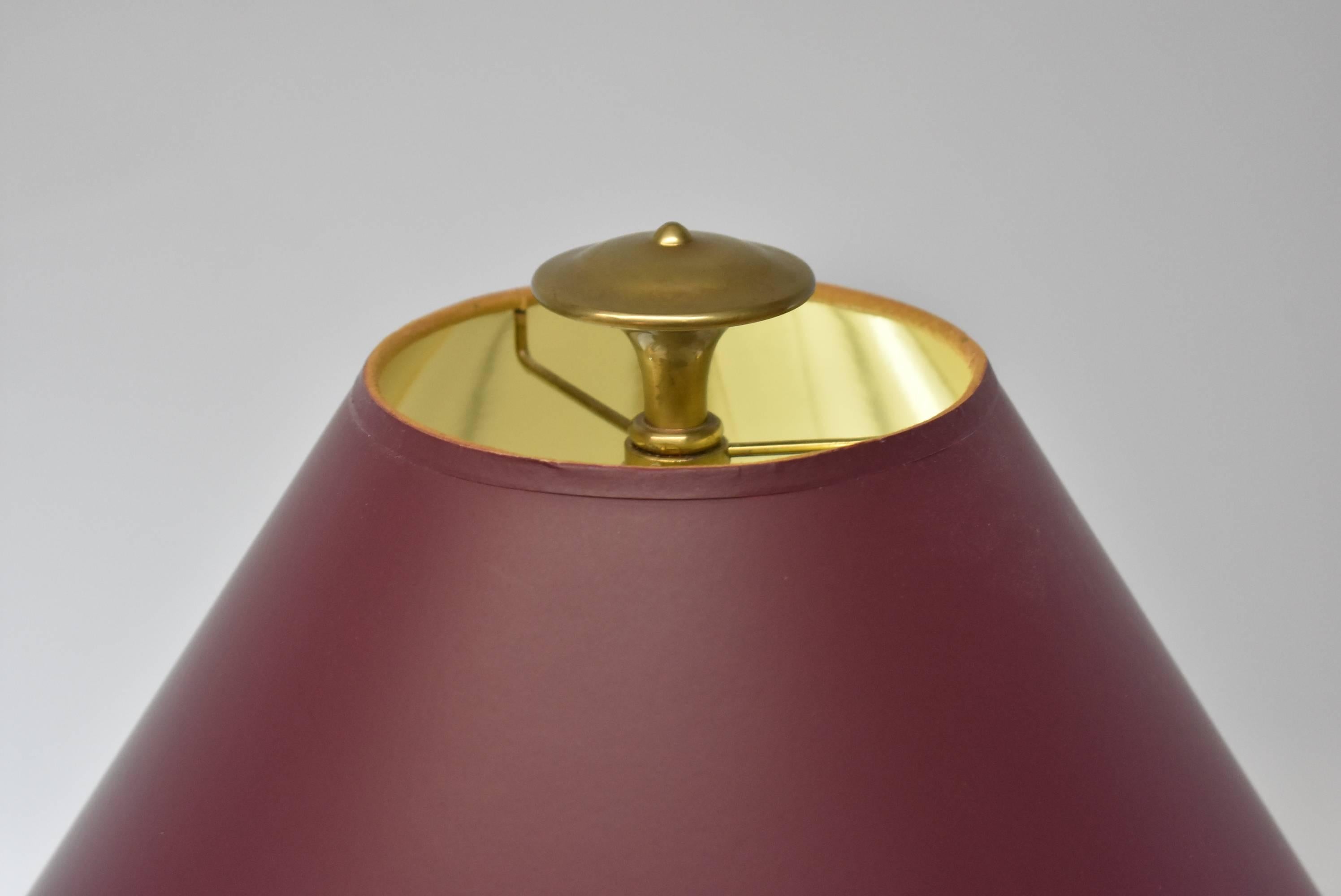 American Pair of Tall Chapman Brass Buffet Lamps, 1985