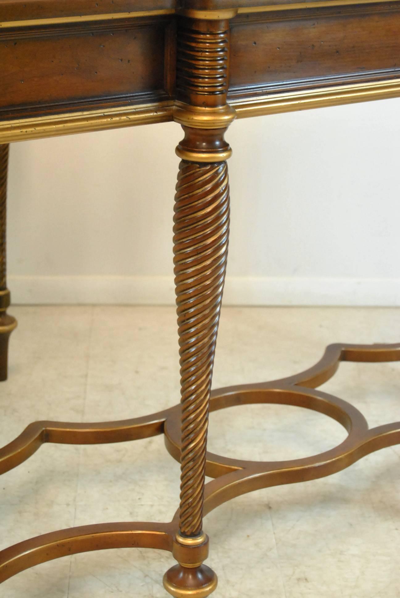 Regency Pair of Cherry Console Table by Mario Buatta for Widdicomb Furniture