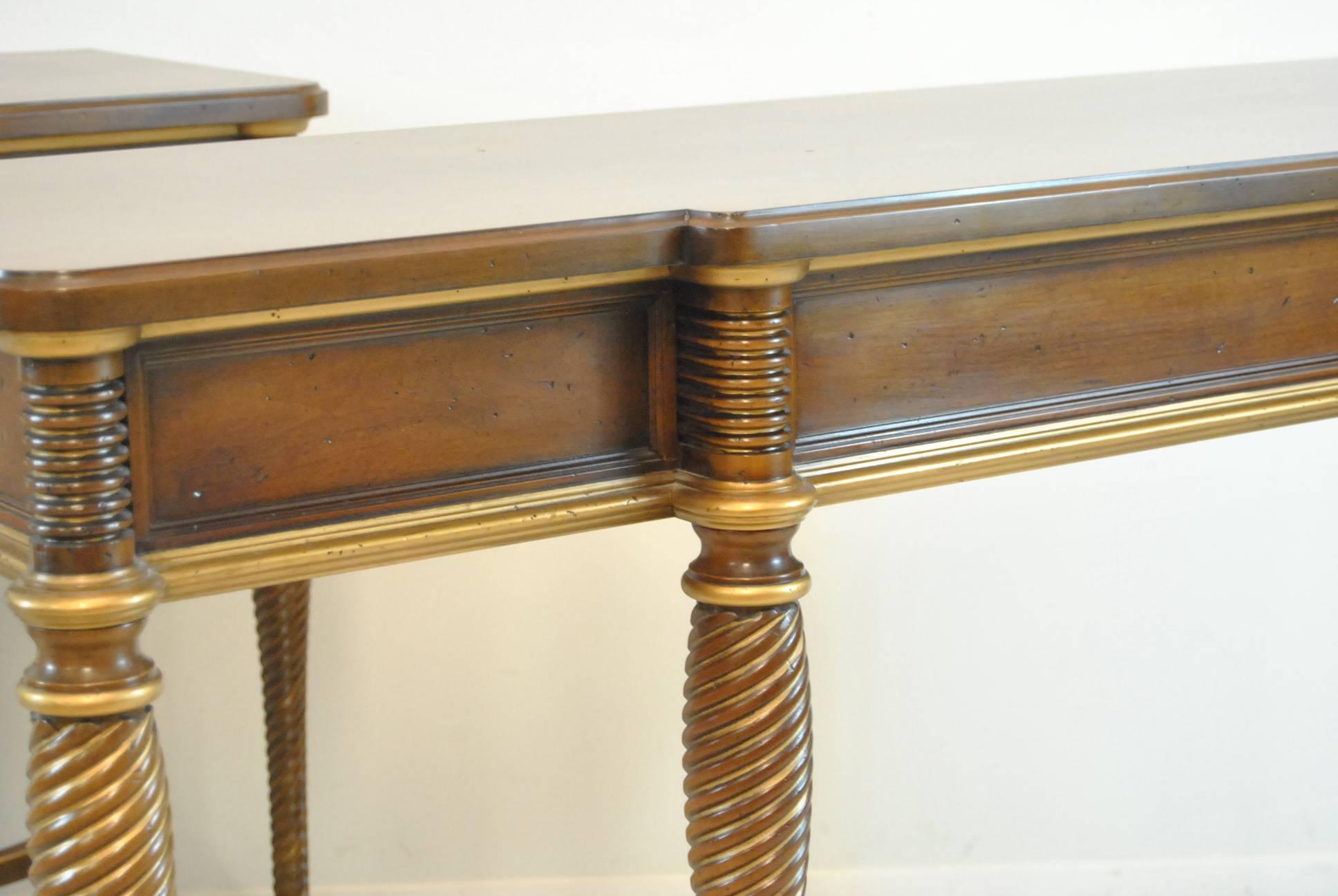 American Pair of Cherry Console Table by Mario Buatta for Widdicomb Furniture