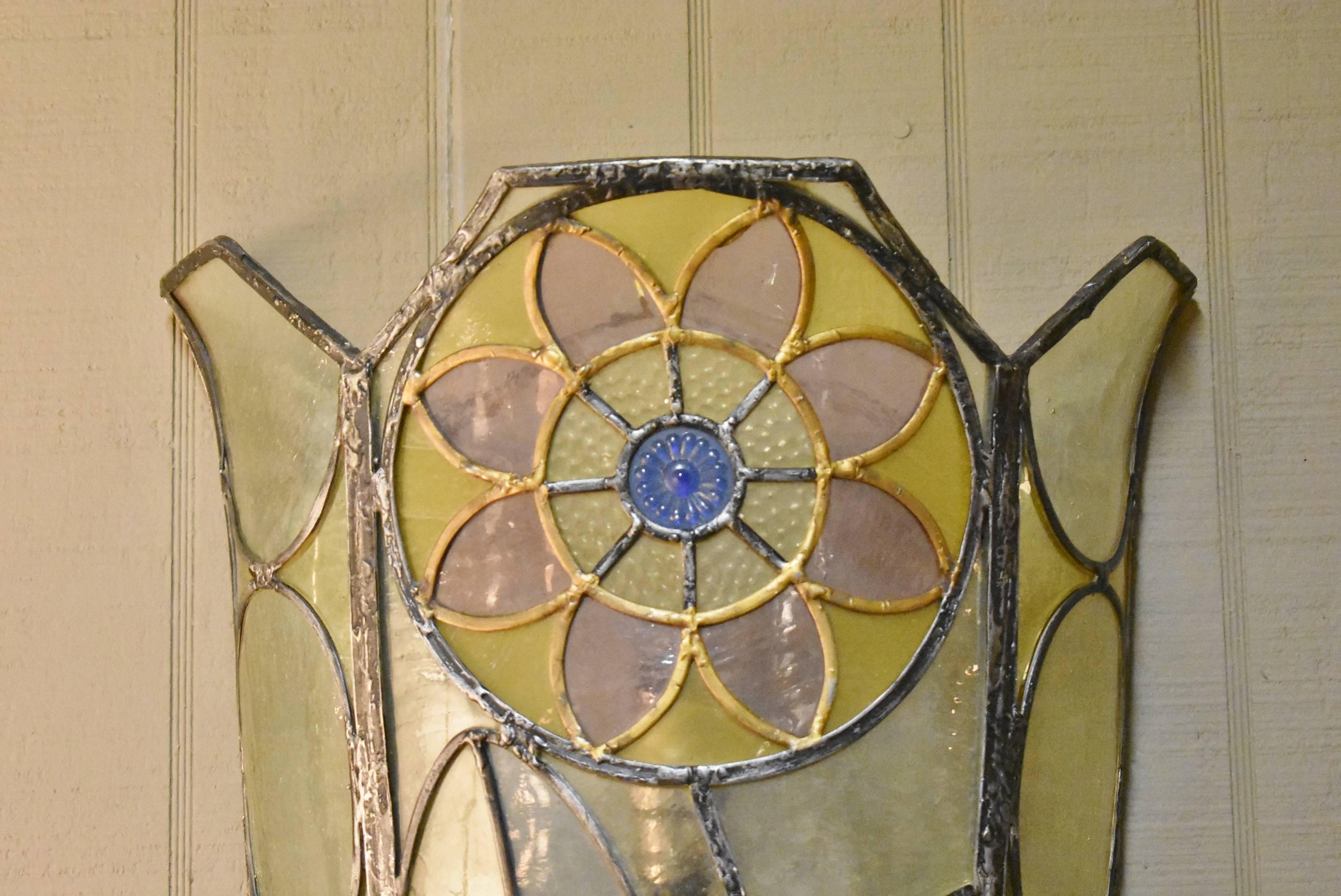 stained glass wall sconces