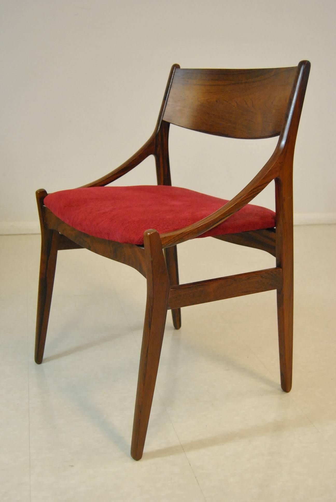 Danish Modern Rosewood Dining Table and Six Chairs by H. Vestervig Eriksen 3