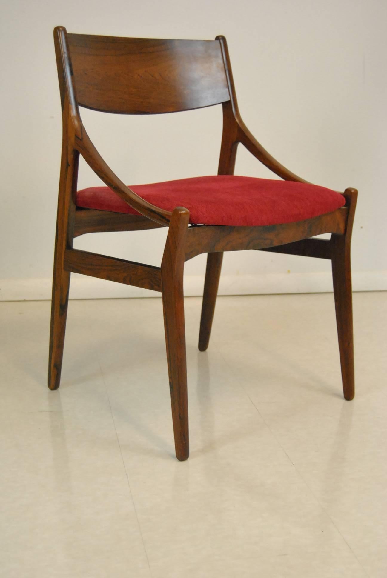 Danish Modern Rosewood Dining Table and Six Chairs by H. Vestervig Eriksen 4