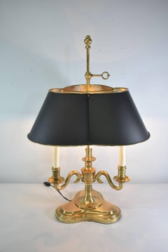 French Empire Style Brass Bouillotte Table Lamp by Frederick Cooper