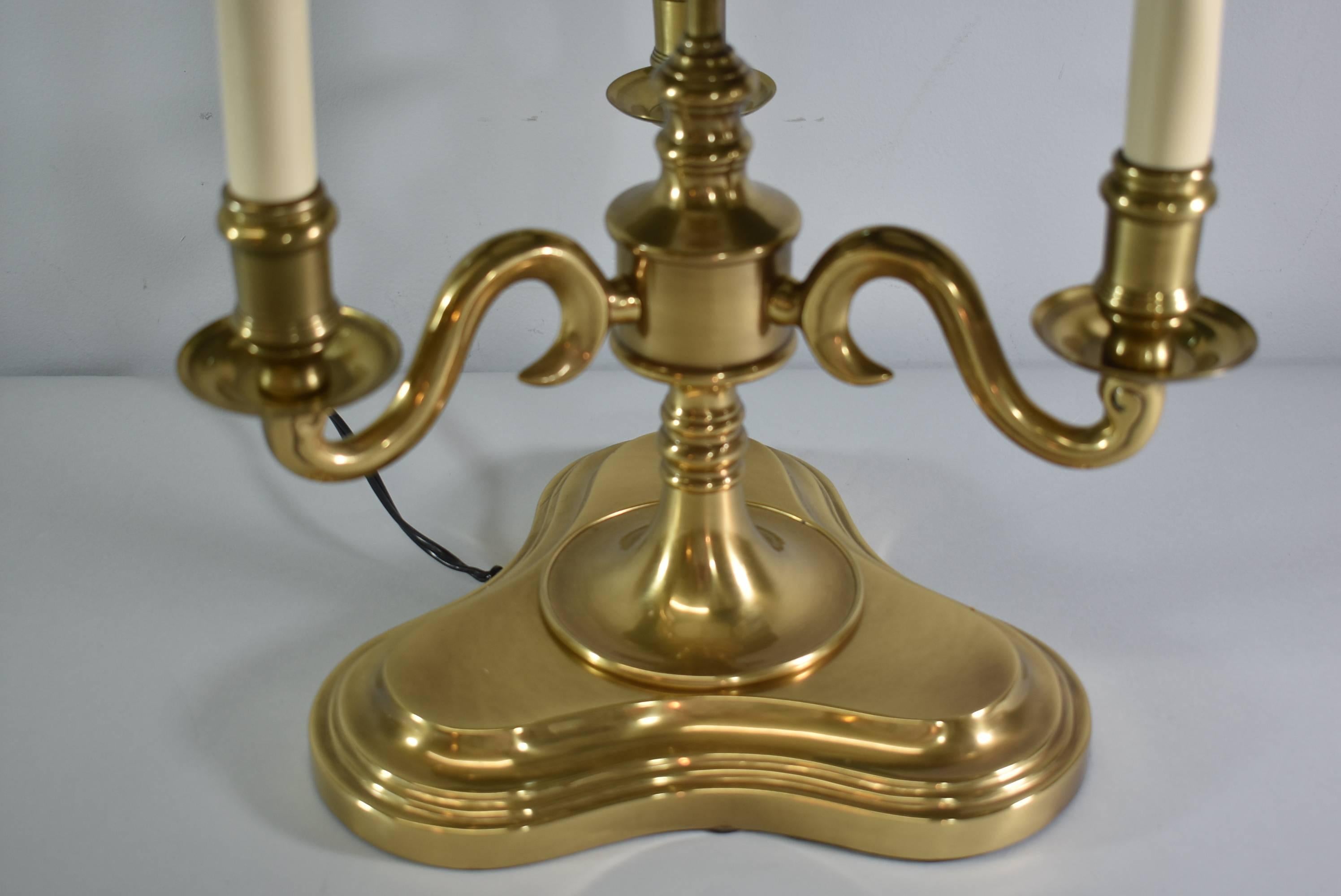 American French Empire Style Brass Bouillotte Table Lamp by Frederick Cooper
