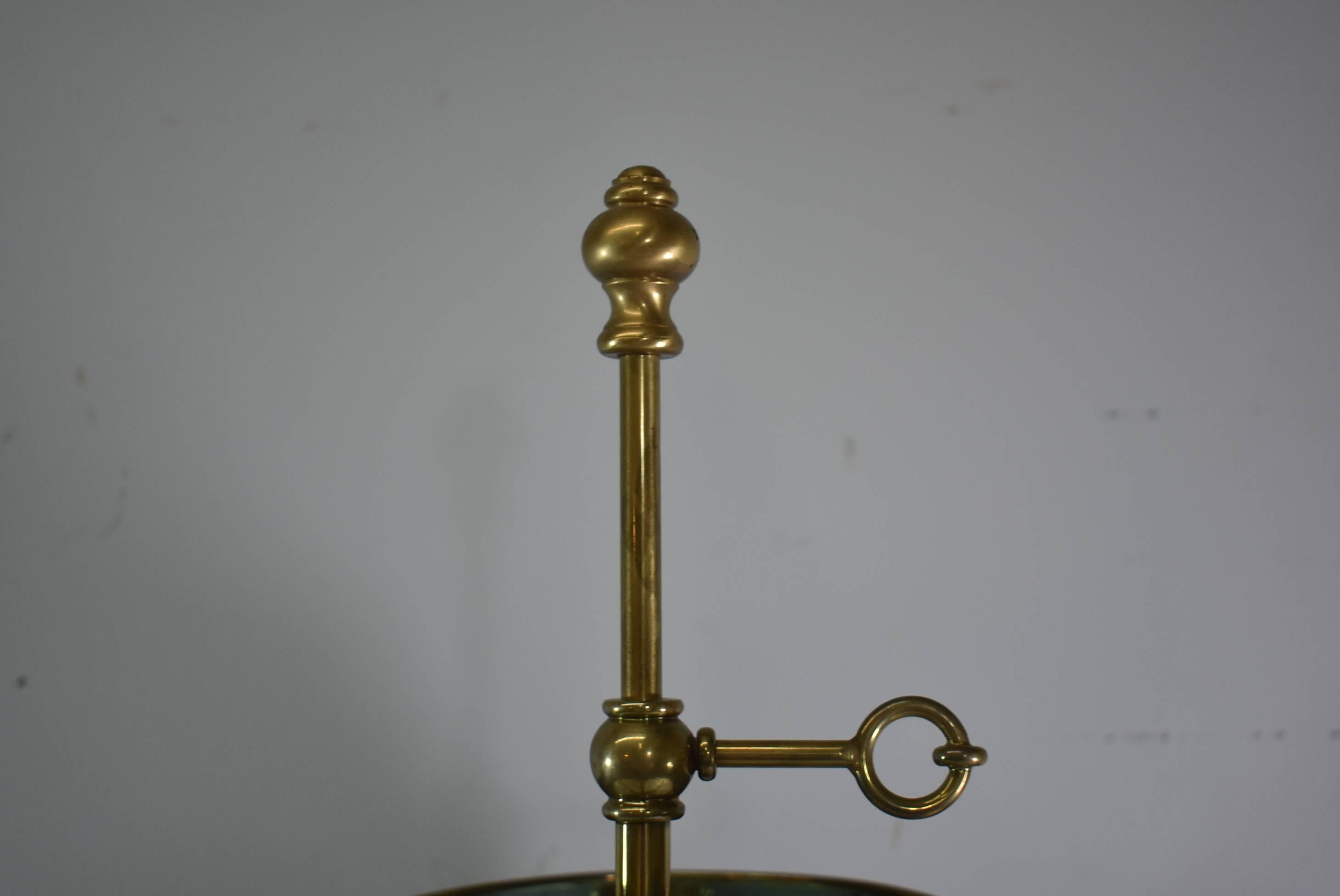 20th Century French Empire Style Brass Bouillotte Table Lamp by Frederick Cooper