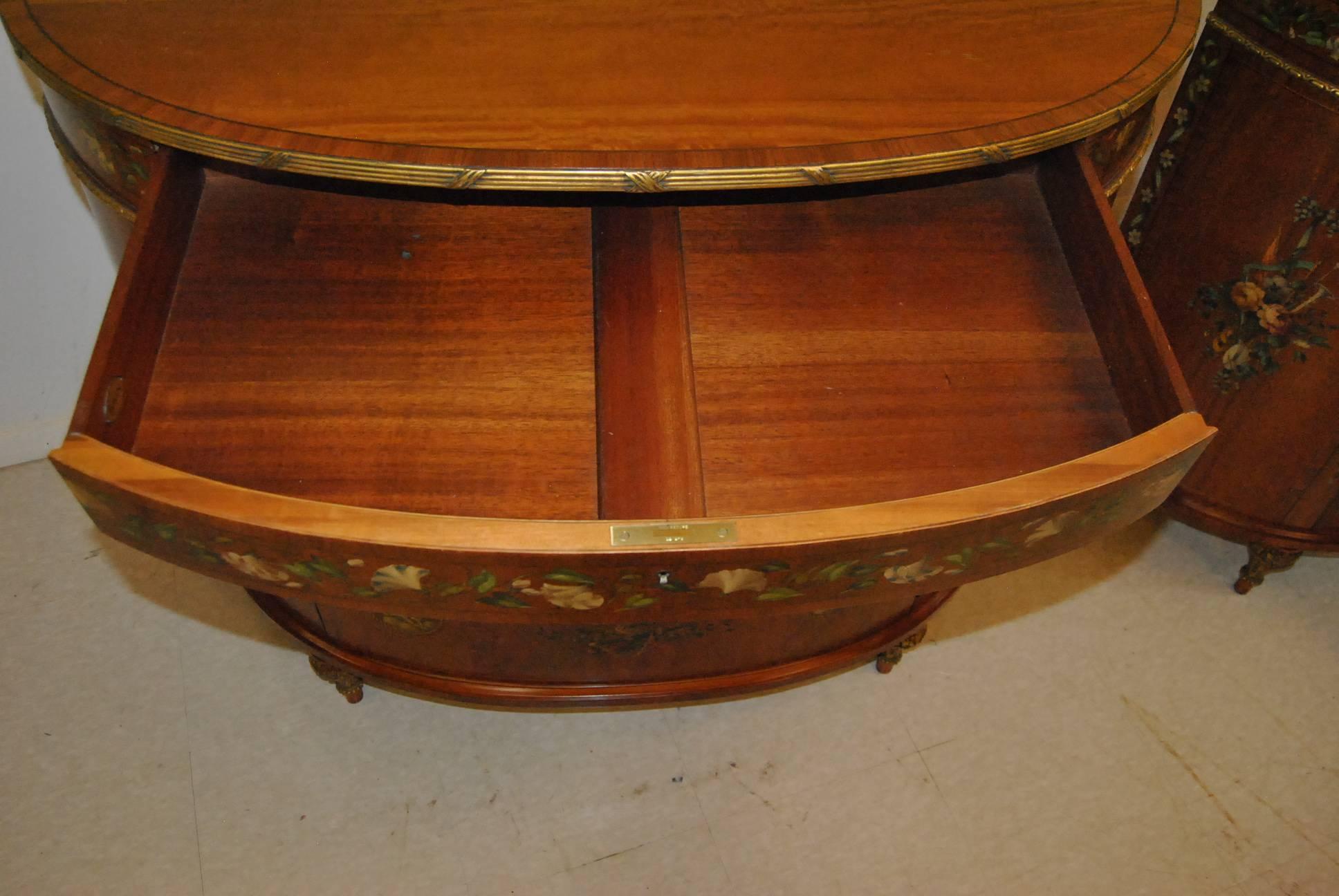 Pair of French Adam Style Commodes by Irwin Furniture Dated 1937 For Sale 1