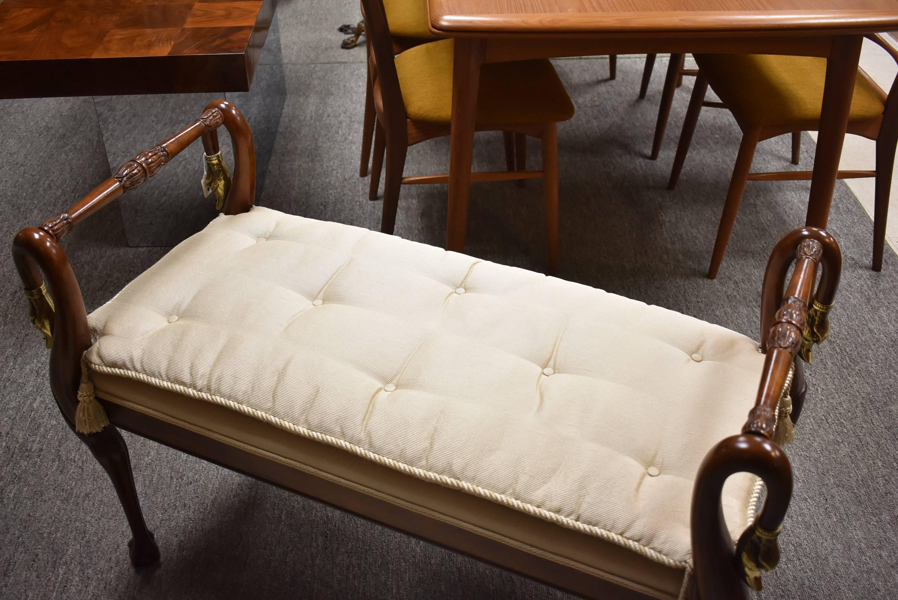American Swan Neck Bench Seat by Baker Furniture