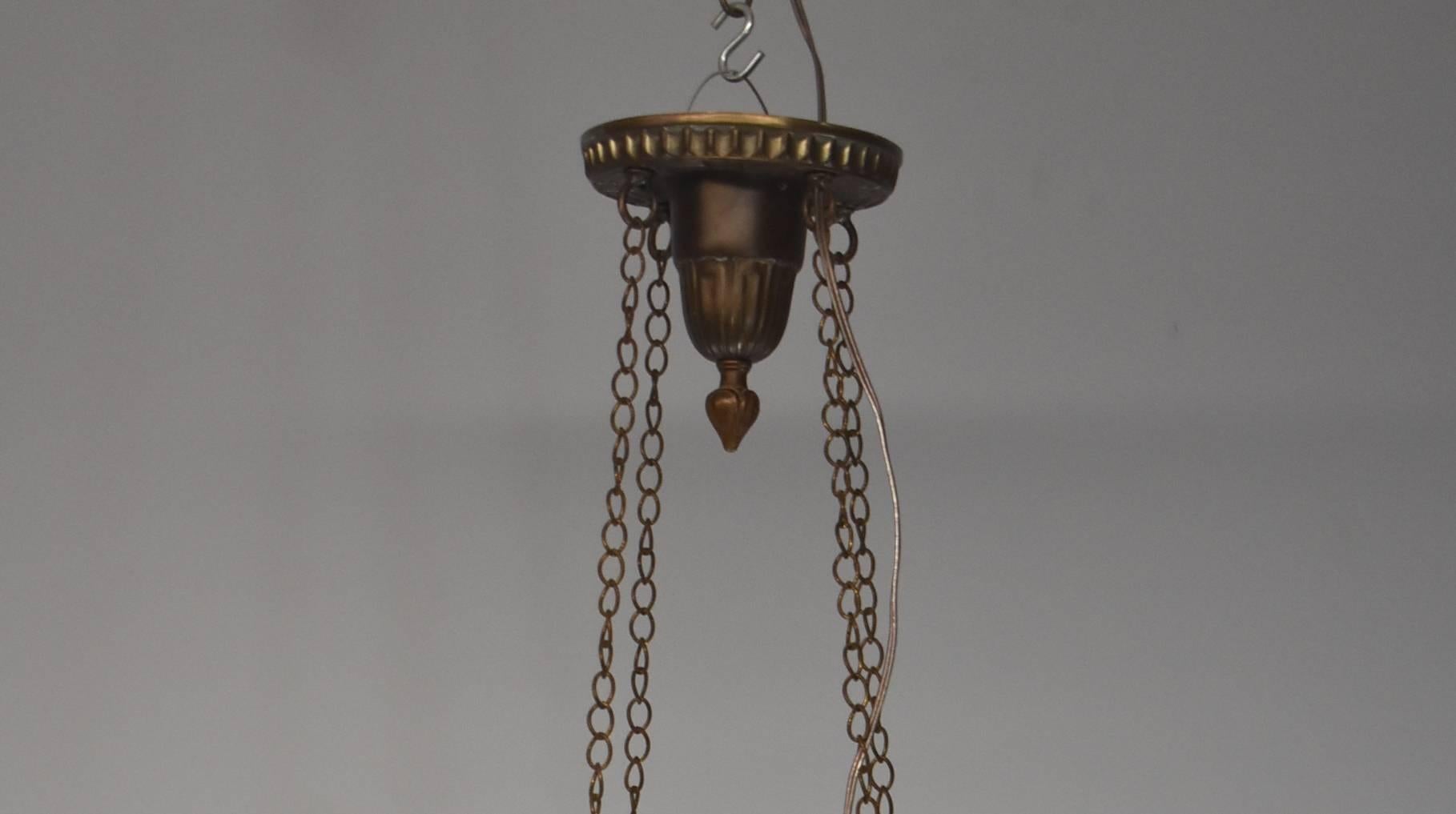 Glass White Frosted Grecian Urn Style Chandelier Light Fixture with Lid