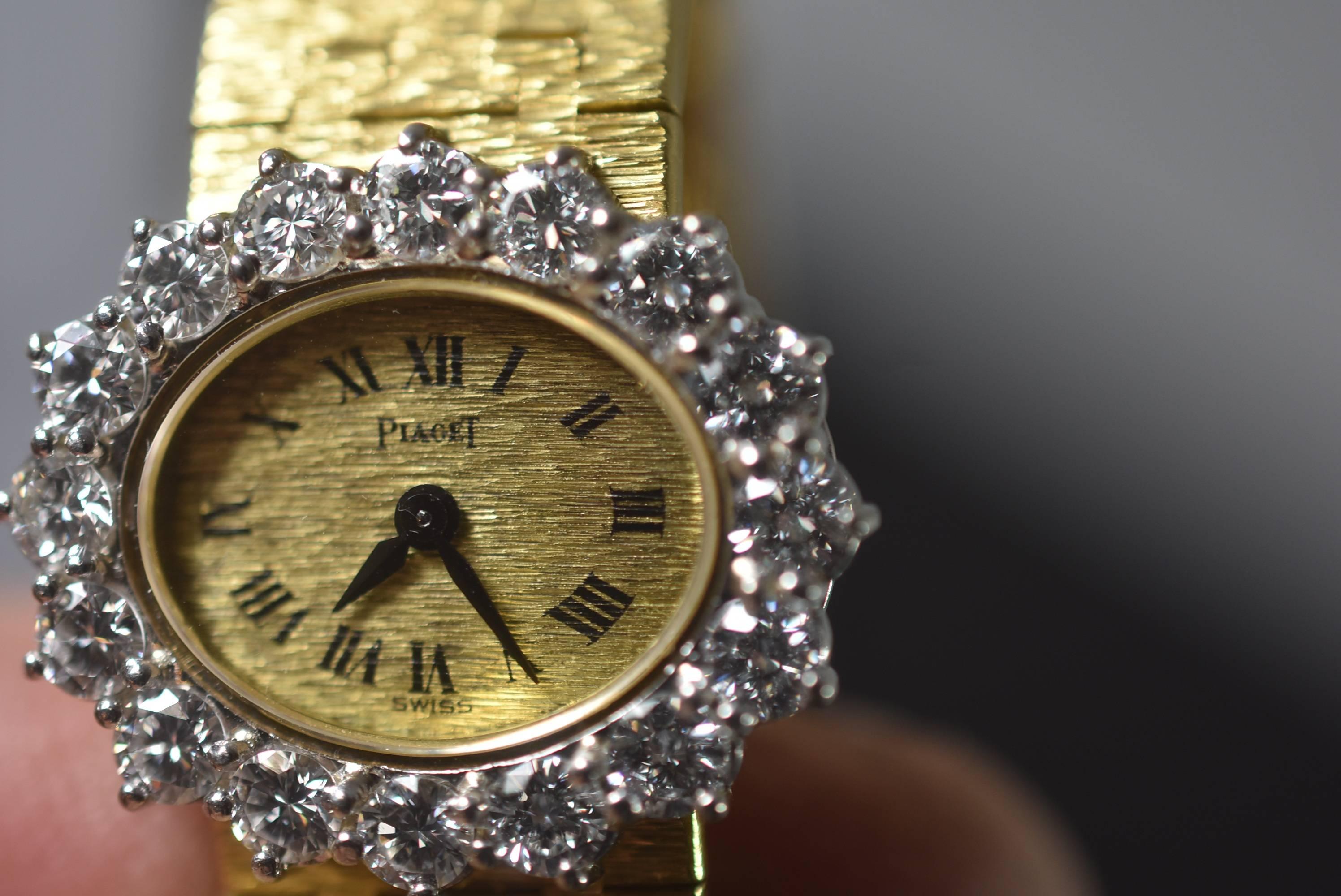 20th Century Ladies Diamond Bezel 18-Karat Piaget Wristwatch