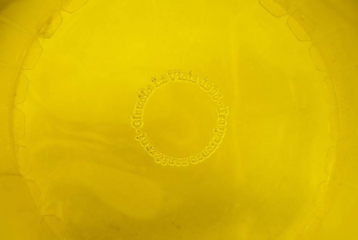 Vase 'Trasparenze'.
Design by Claudio La Viola (1995).
Manufactured by Zani & Zani, Italy.
Transparent PVC, yellow.
D 25.0 cm / H 25.0 cm.