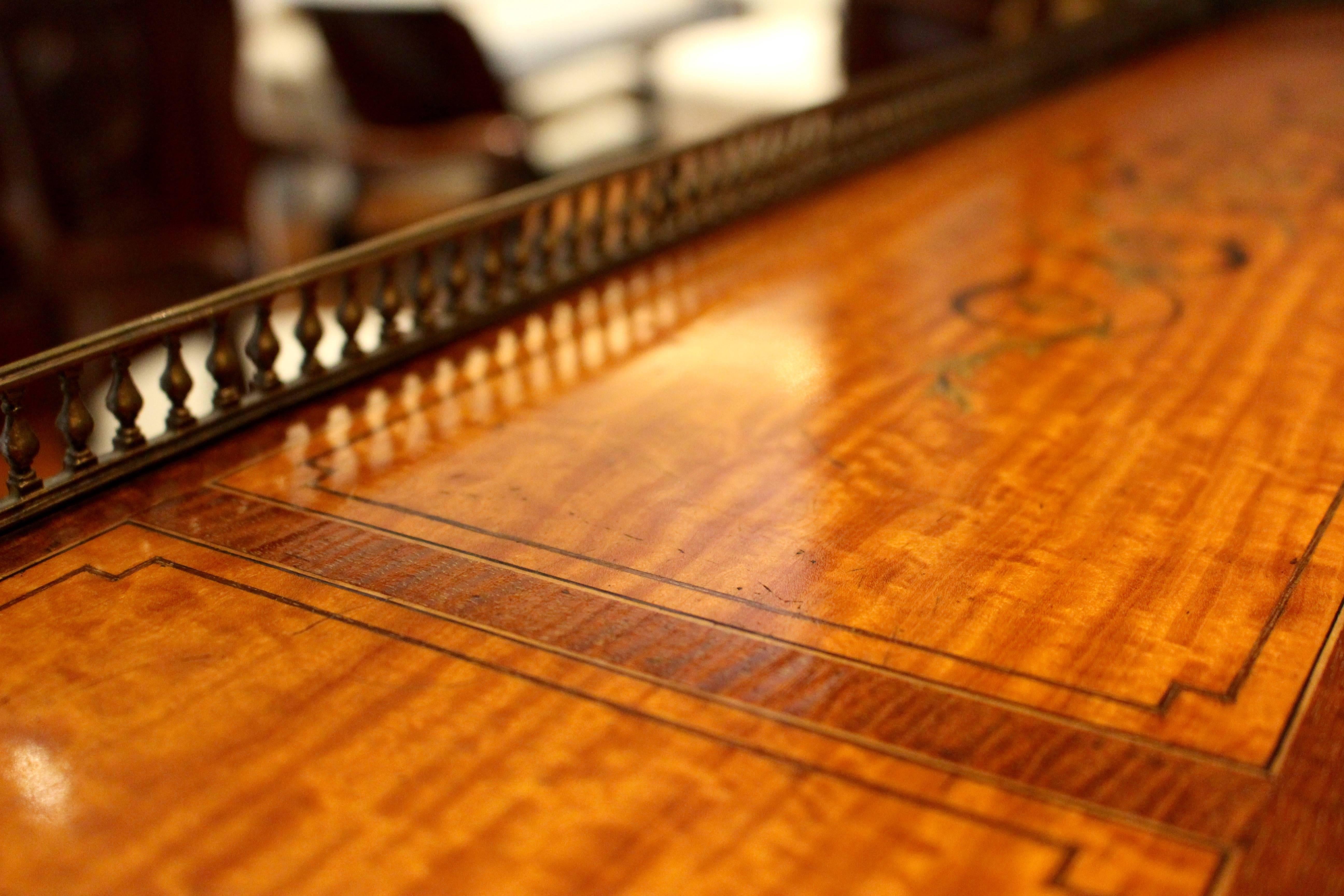 Adam Style  Georgian Adams-Style Carlton House Marquetry Inlaid Desk by Edwards and Roberts For Sale