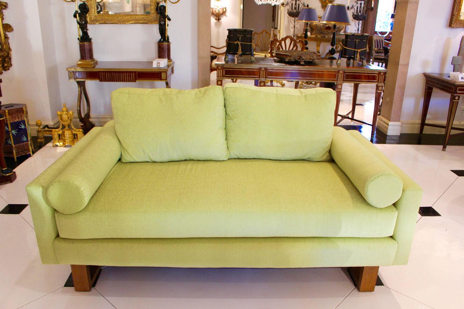 MidCentury Green Lime Sofa For Sale at 1stdibs