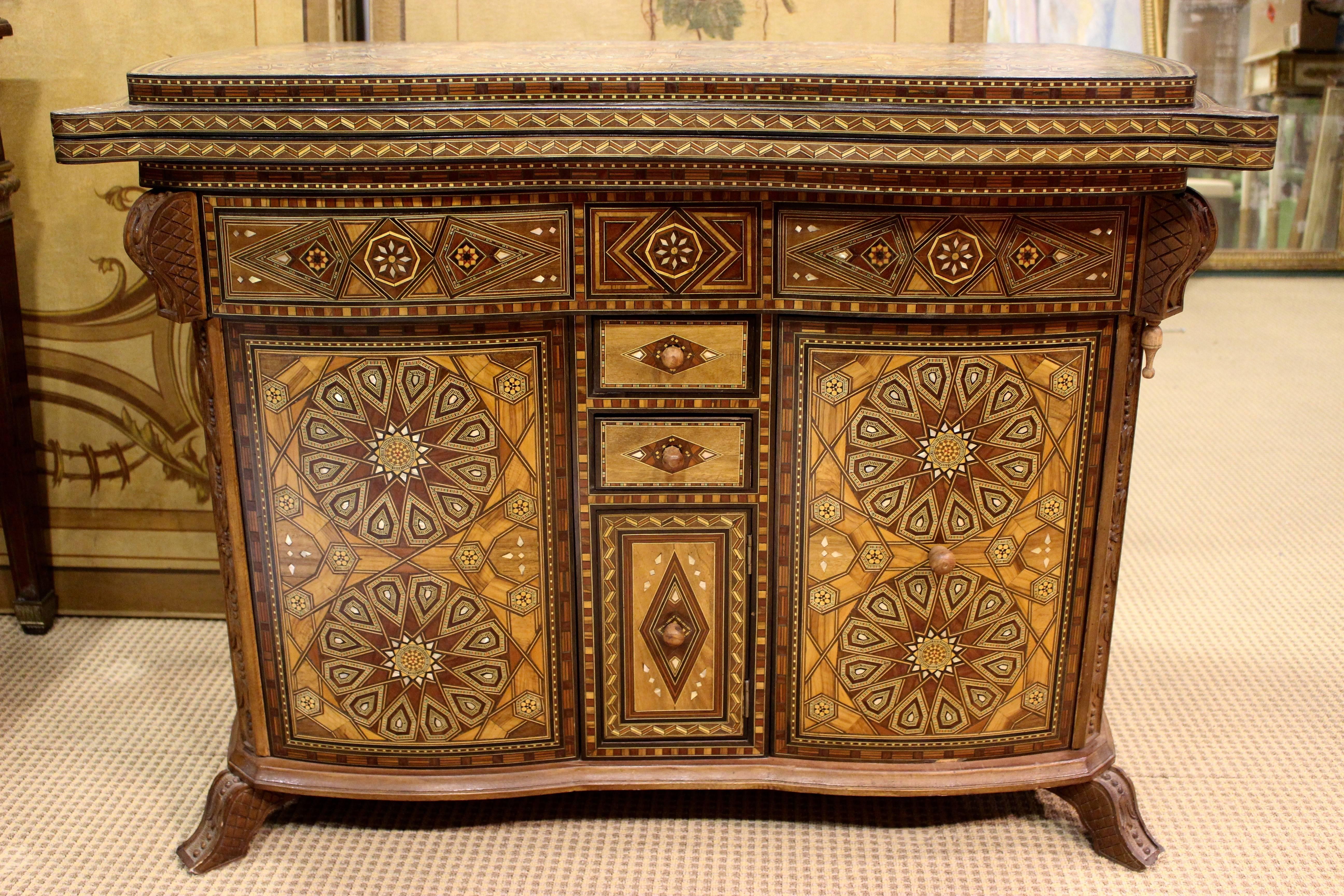 Wood Stunning Moroccan Handmade Game Table For Sale