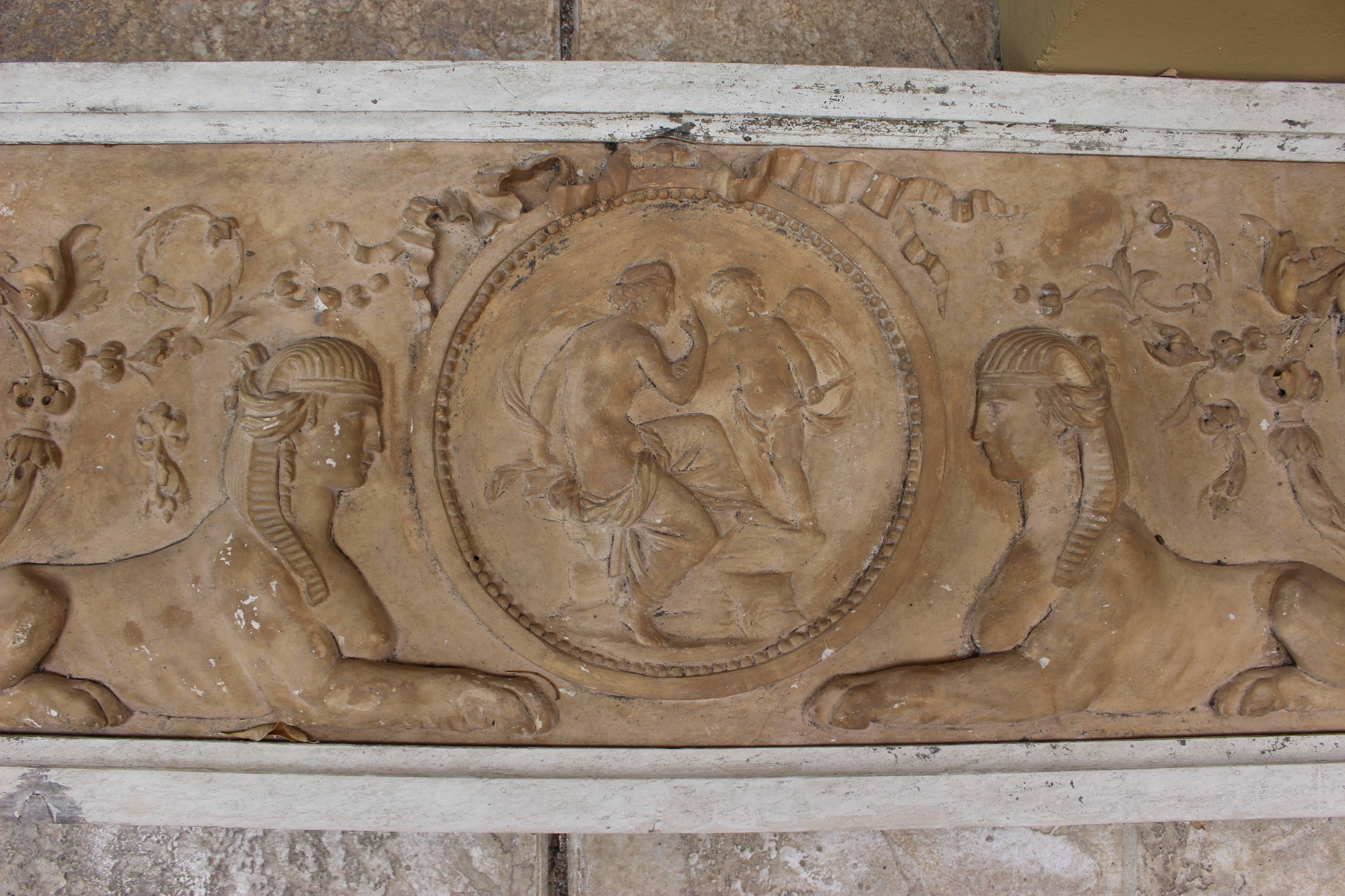 Fantastic Pair of Terracotta Plaques with Light Wooden Frames In Good Condition In Palm Desert, CA