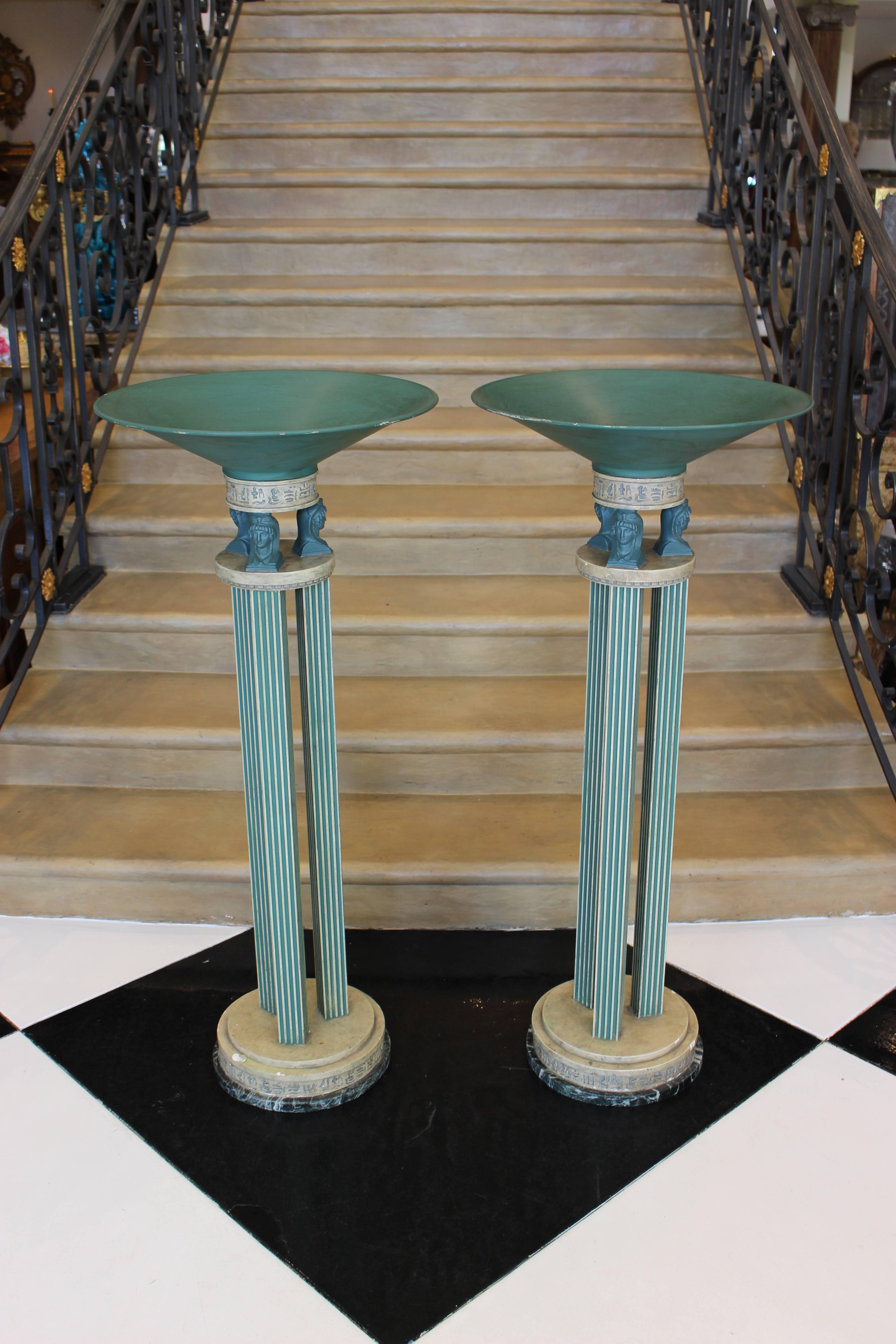 Pair of neoclassical style paint decorated atheniennes.