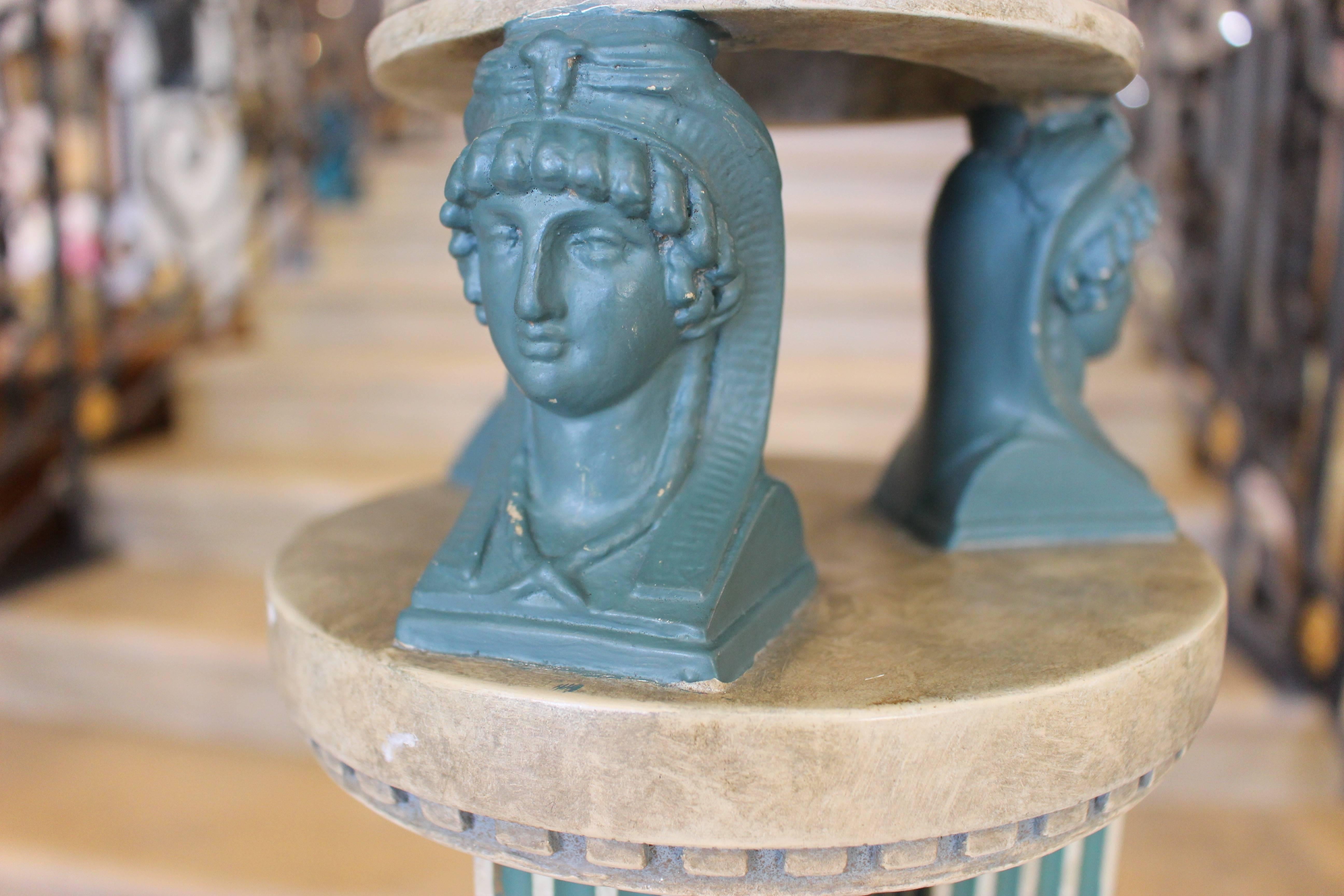 Pair of Neoclassical Style Paint Decorated Atheniennes For Sale 1