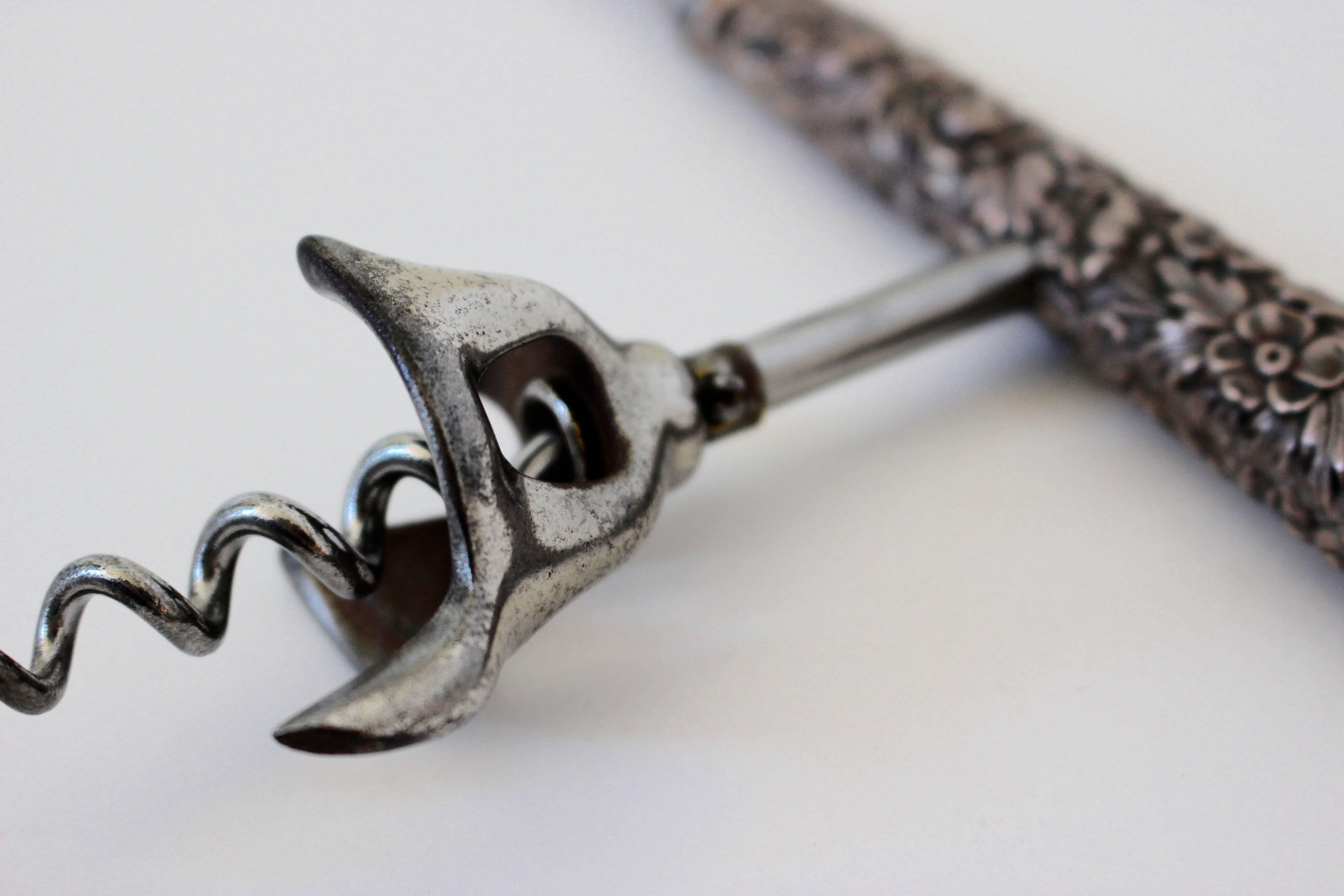 XX secolo Elegante cavatappi placcato in argento, 20° secolo in vendita