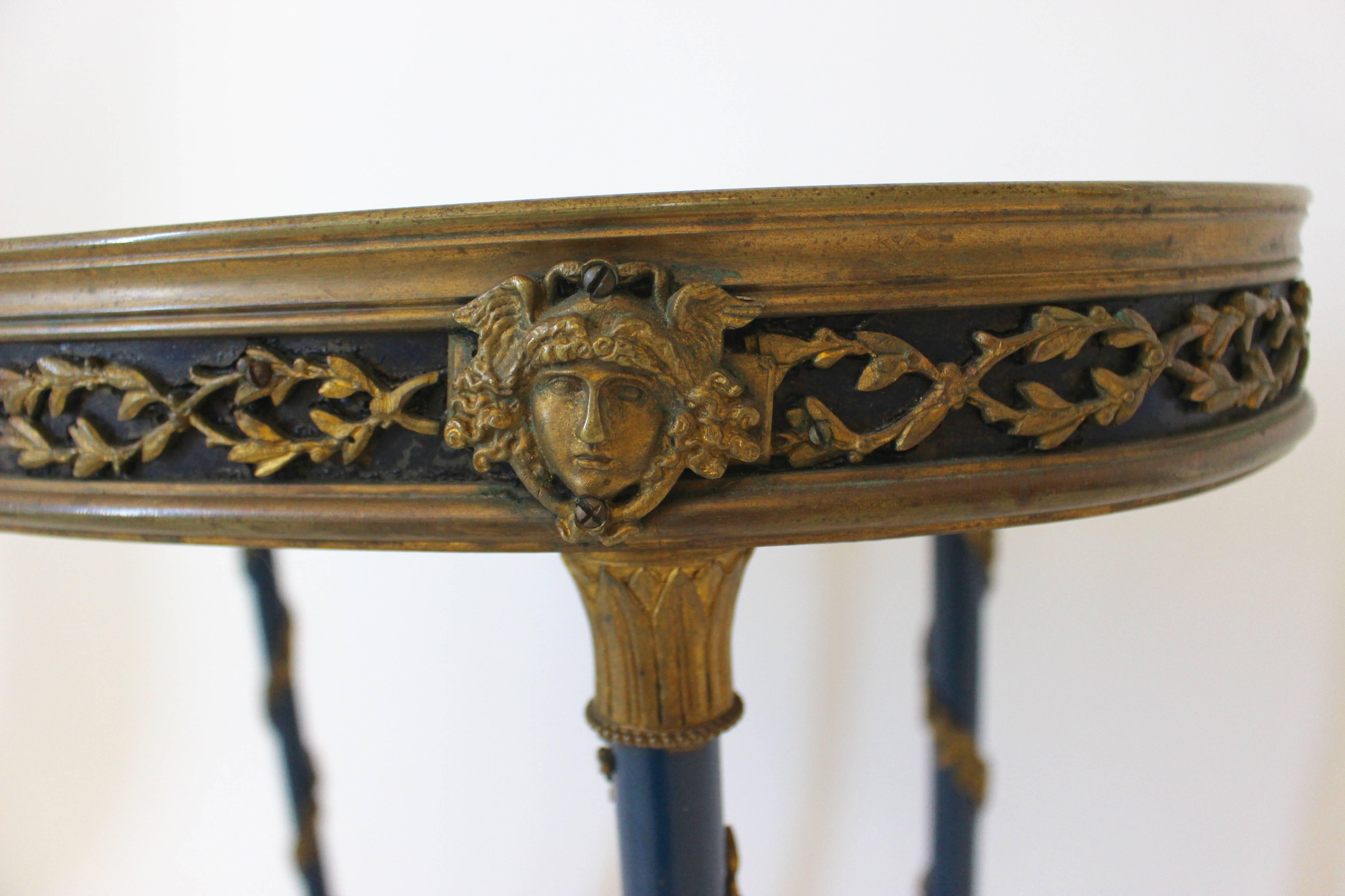 French Gilt Bronze-Mounted and Patinated Metal Oval Low Occasional Table 6