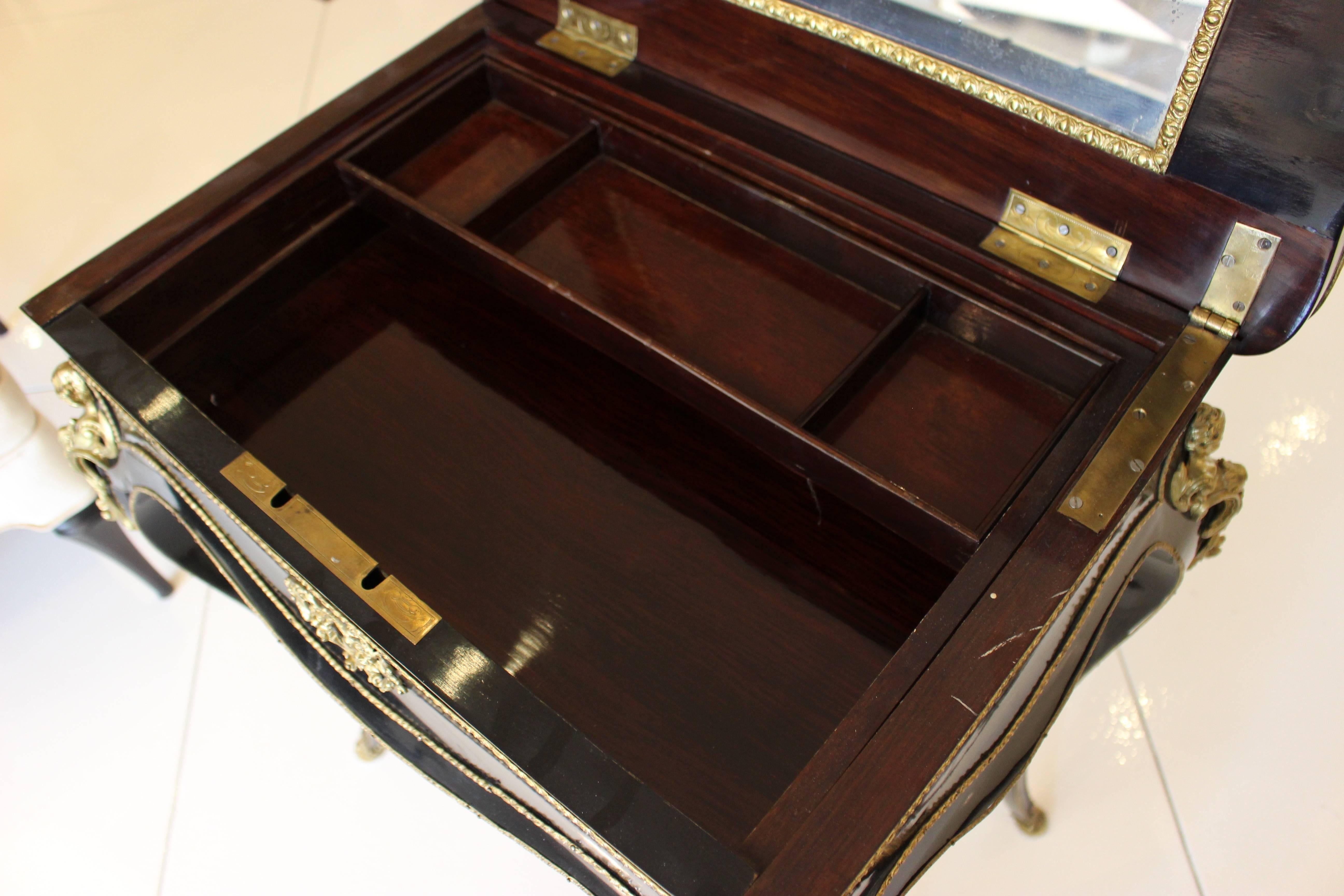 Marquetry Chic Napoleon III Worktable For Sale