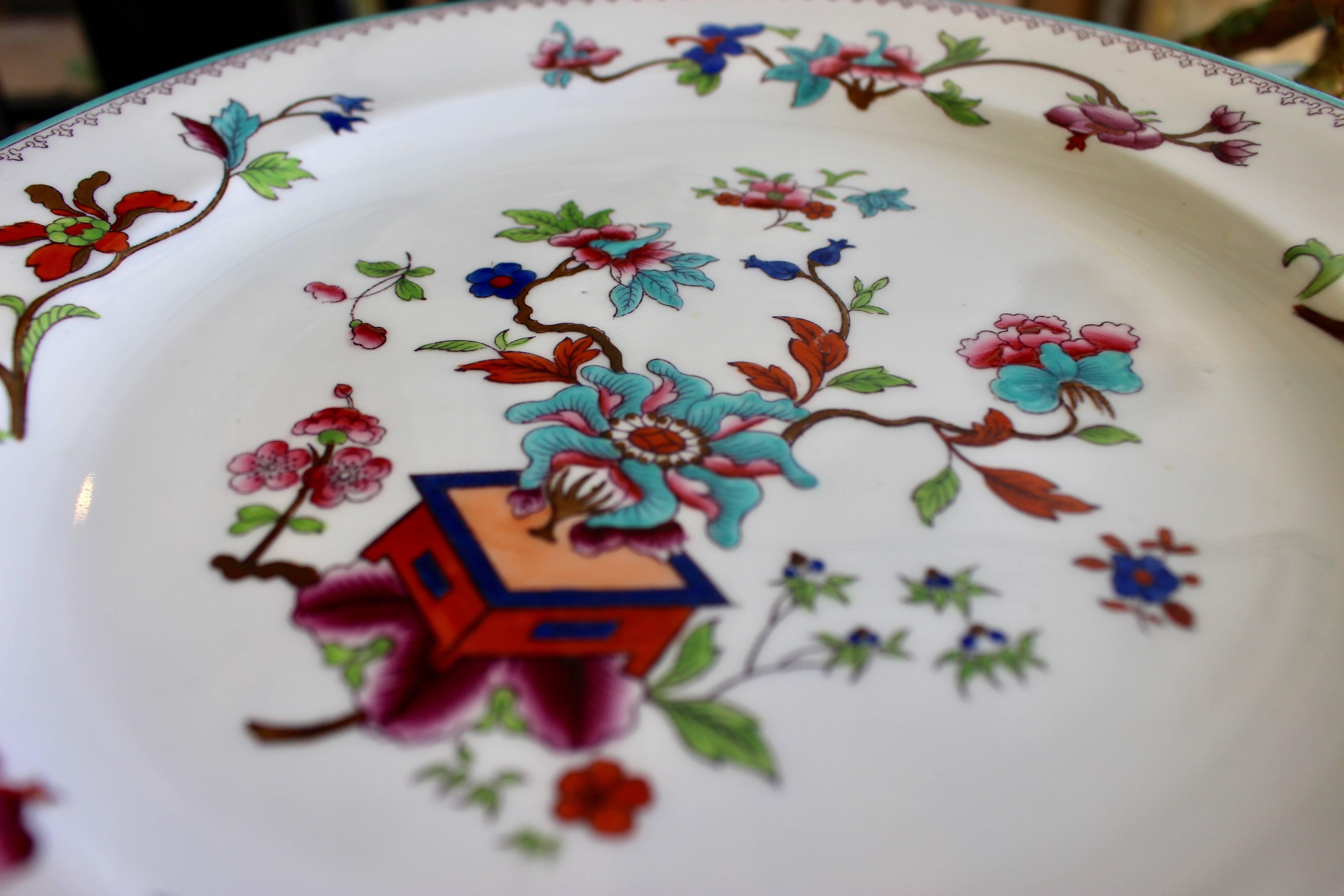 hand painted floral plates