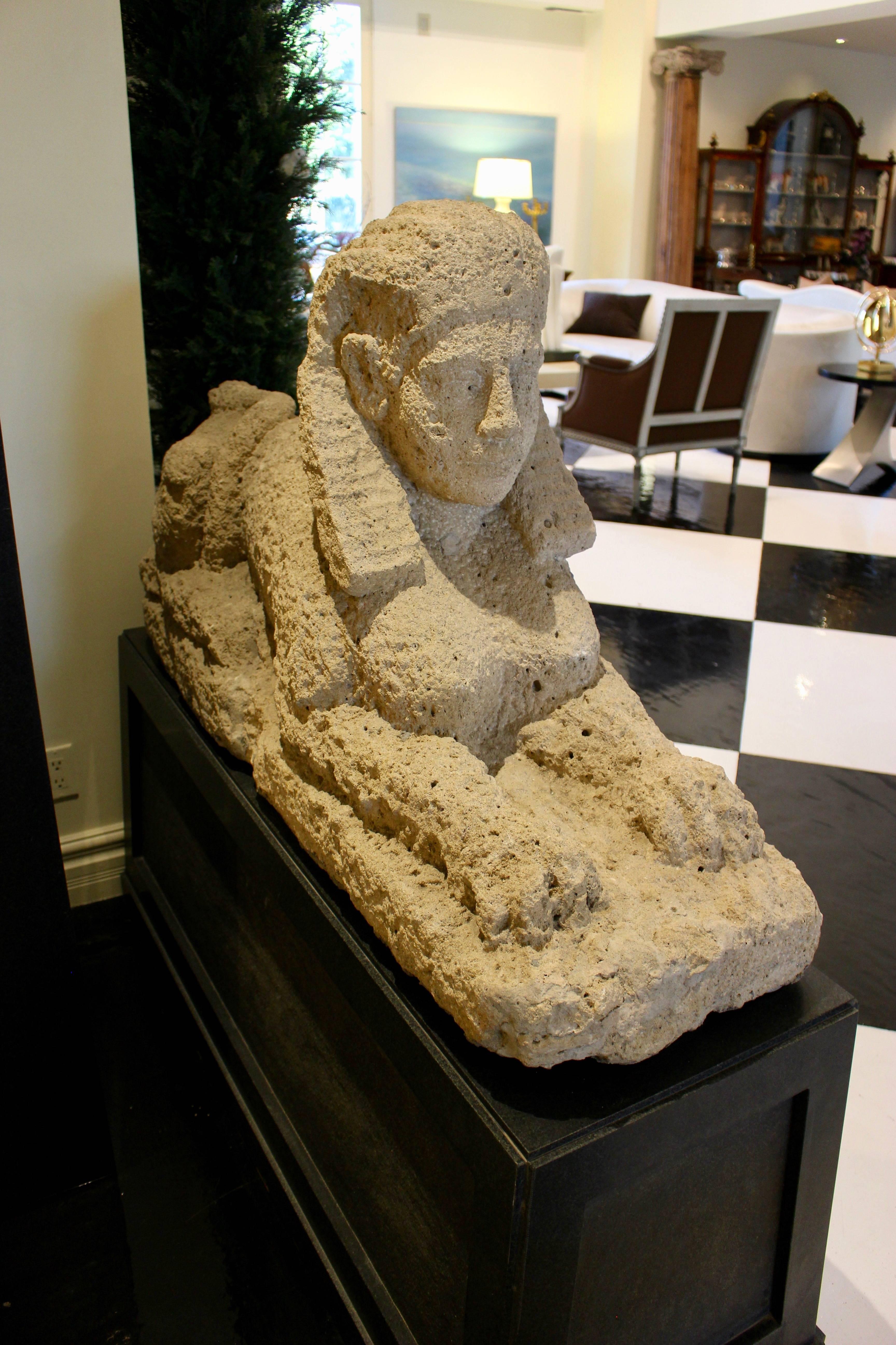 Pair of French Stone Figures of Sphinxes 1