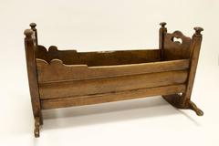 Italian Walnut Cradle Signed