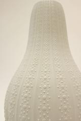 Heinrich & Co. 1960s Matte White Porcelain Floor Vase with Relief Decoration
