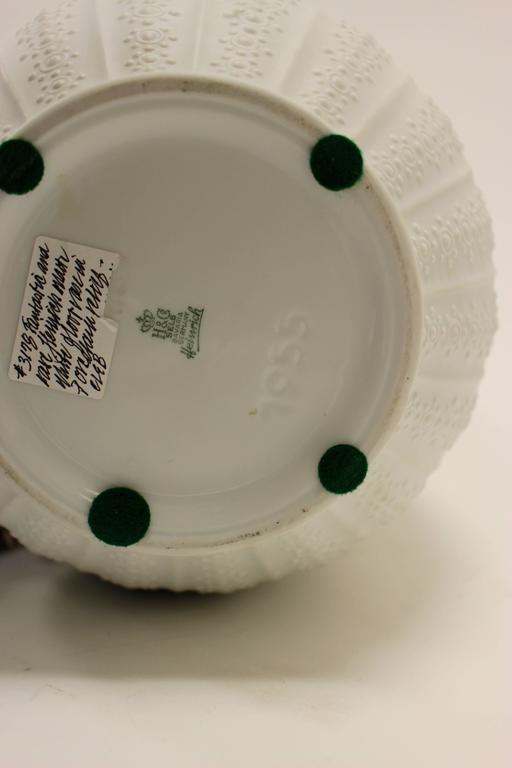 Fantastic and Rare Heinrich Matte White Porcelain Floor Vase in Relief