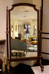 Louis XVI Style Gilt Bronze Mounted Cheval Mirror