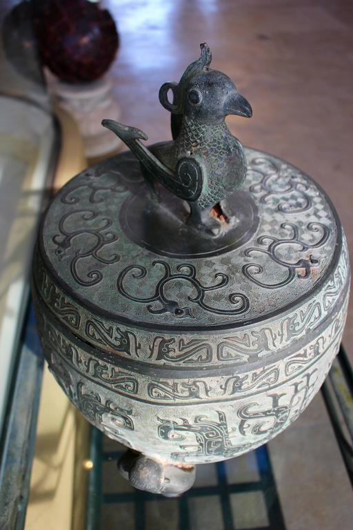 Chinese Brass Urn with Lid For Sale at 1stdibs