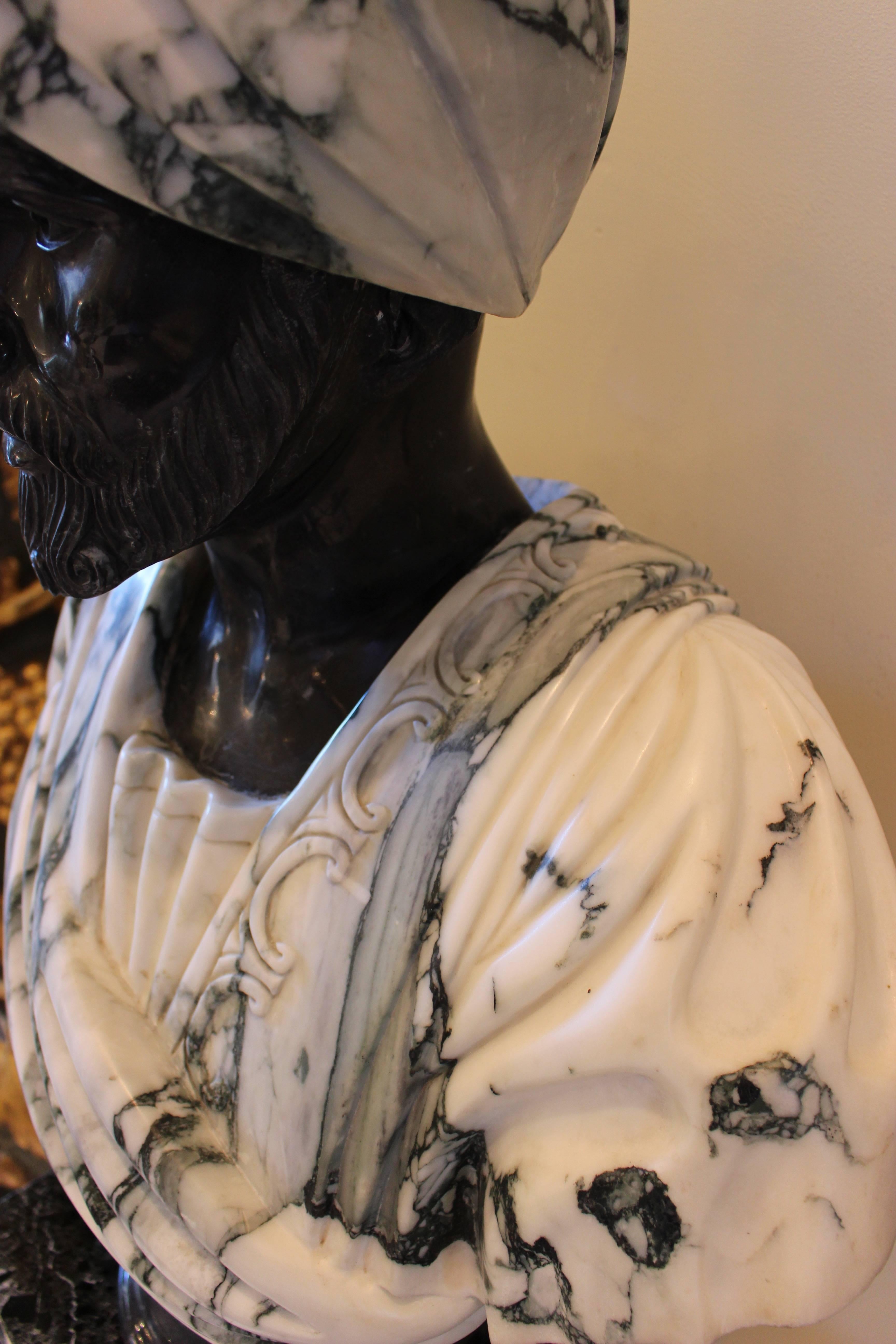 black marble bust