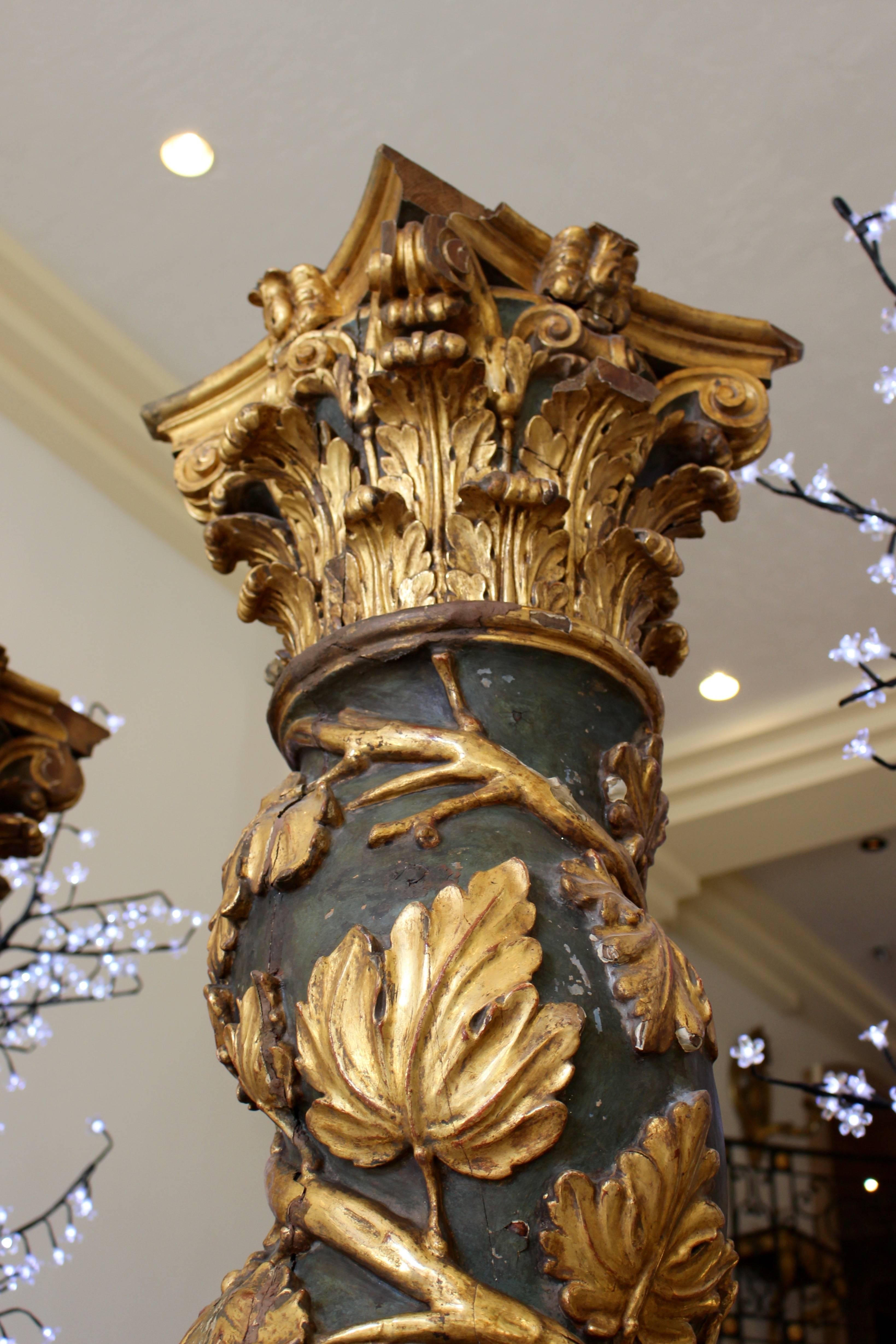 19th Century Pair of Italian Solomonic Columns