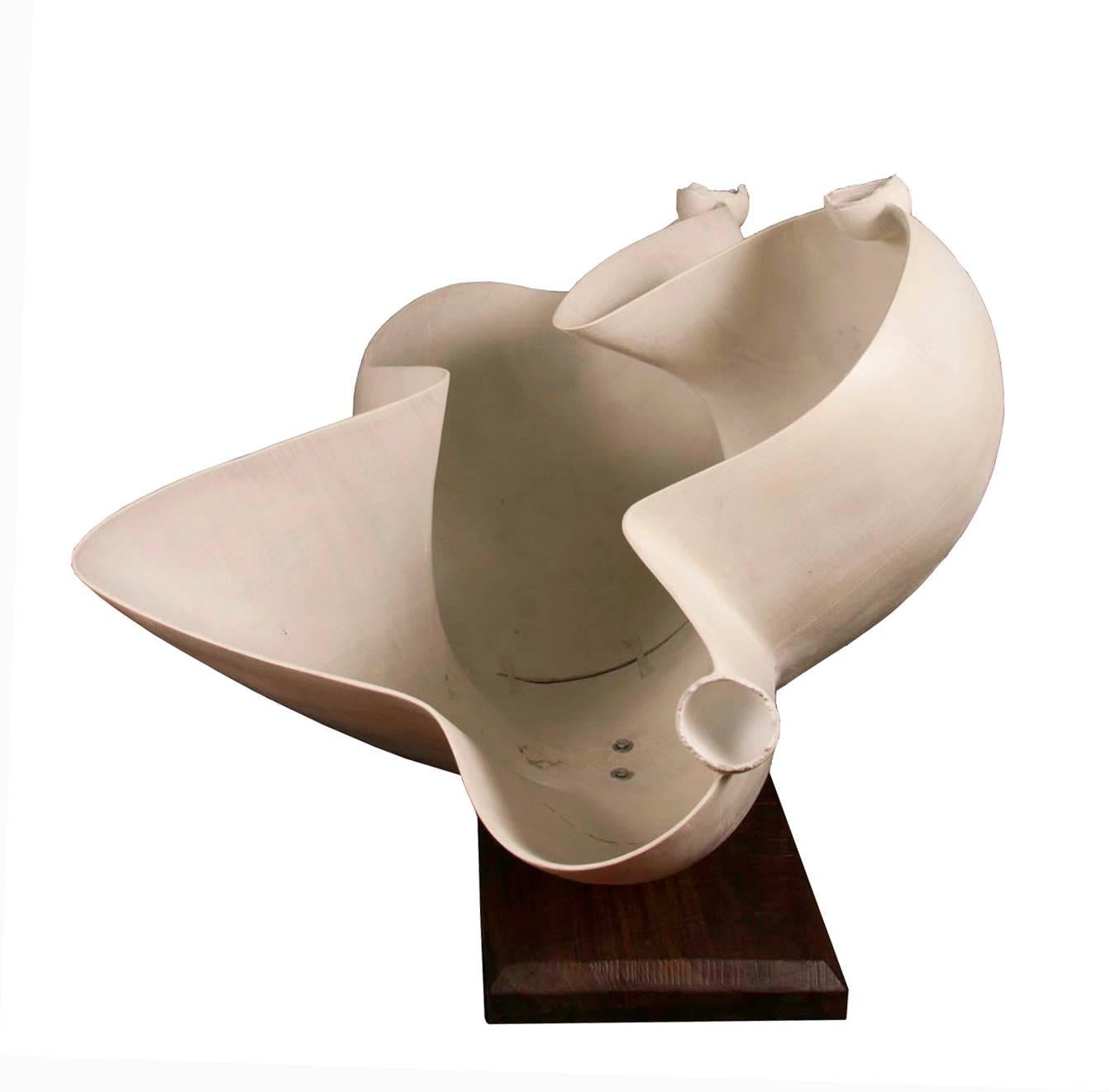 Brad Sells "Ode to Bauhaus" Wood Carved Abstract Vessel