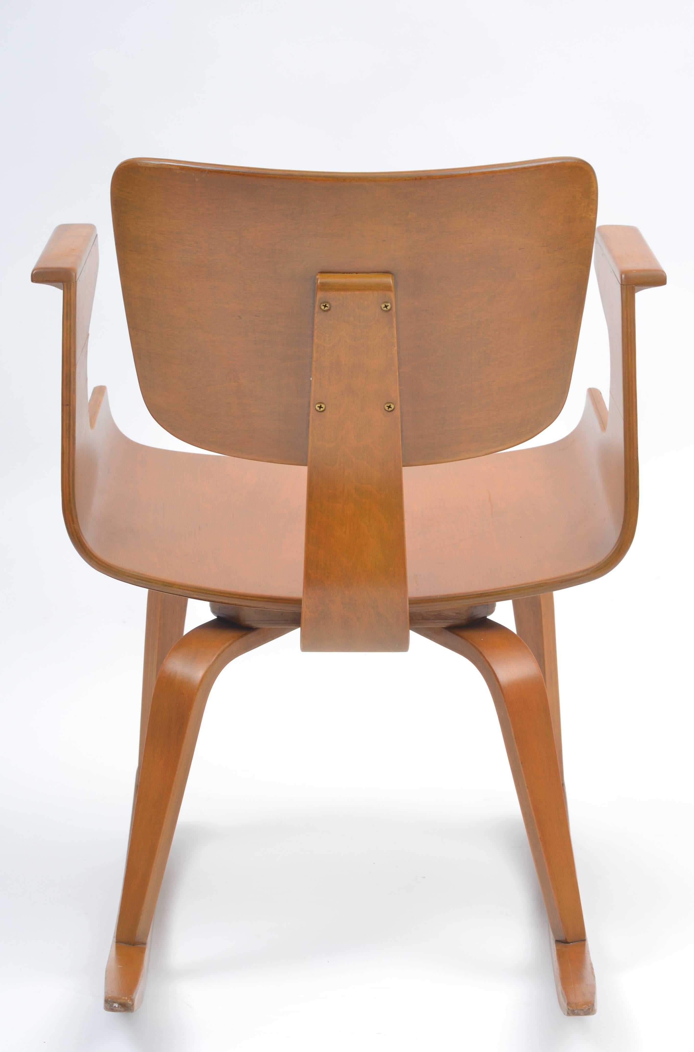 Mid-20th Century Rare 1950s Thonet Plywood Rocking Chairs