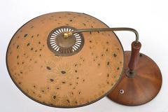 1930s Decorative Wood and Brass Table Lamp
