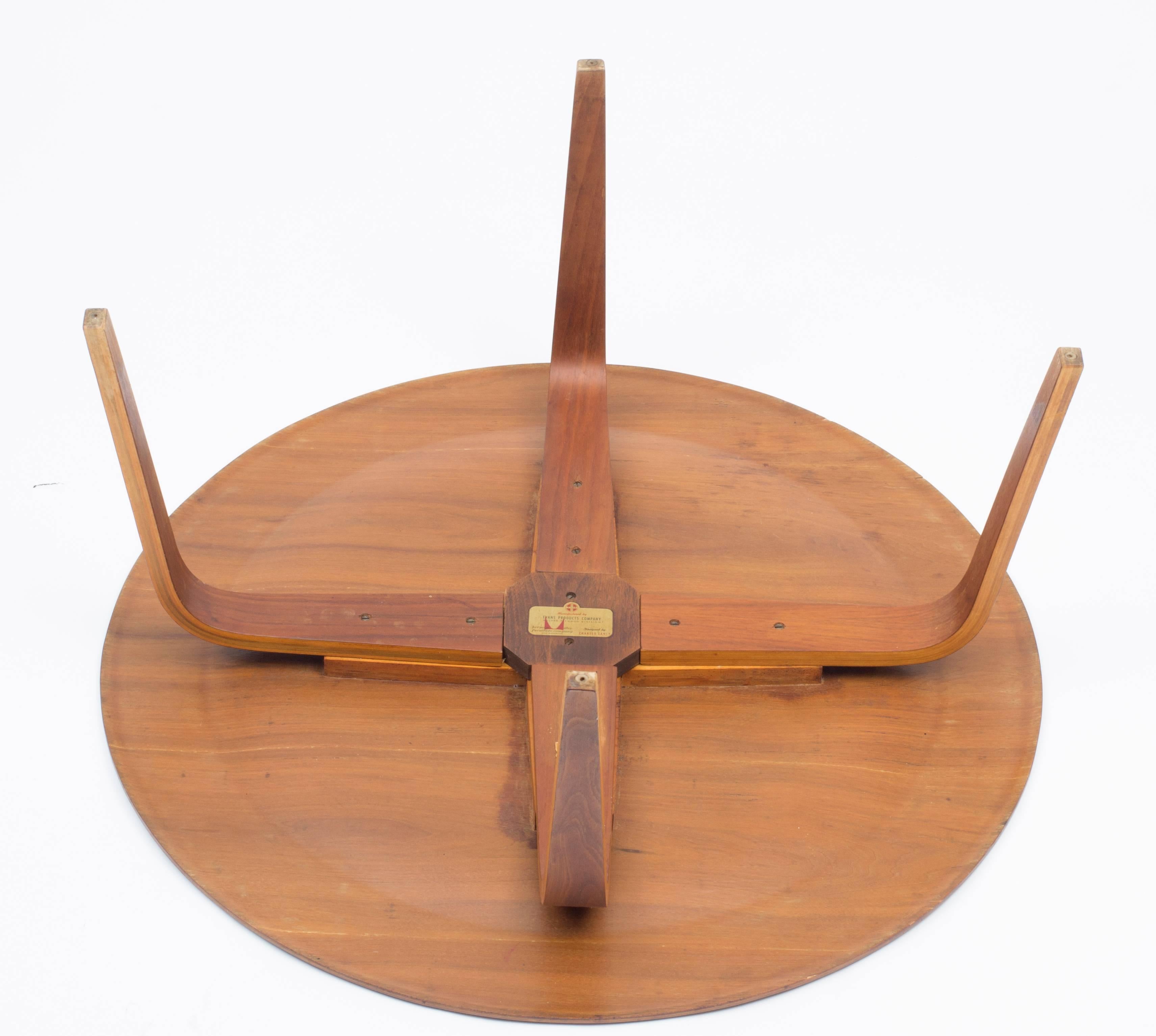 Mid-Century Modern Eames Herman Miller CTW Coffee Table in Walnut Evans Products, 1940s