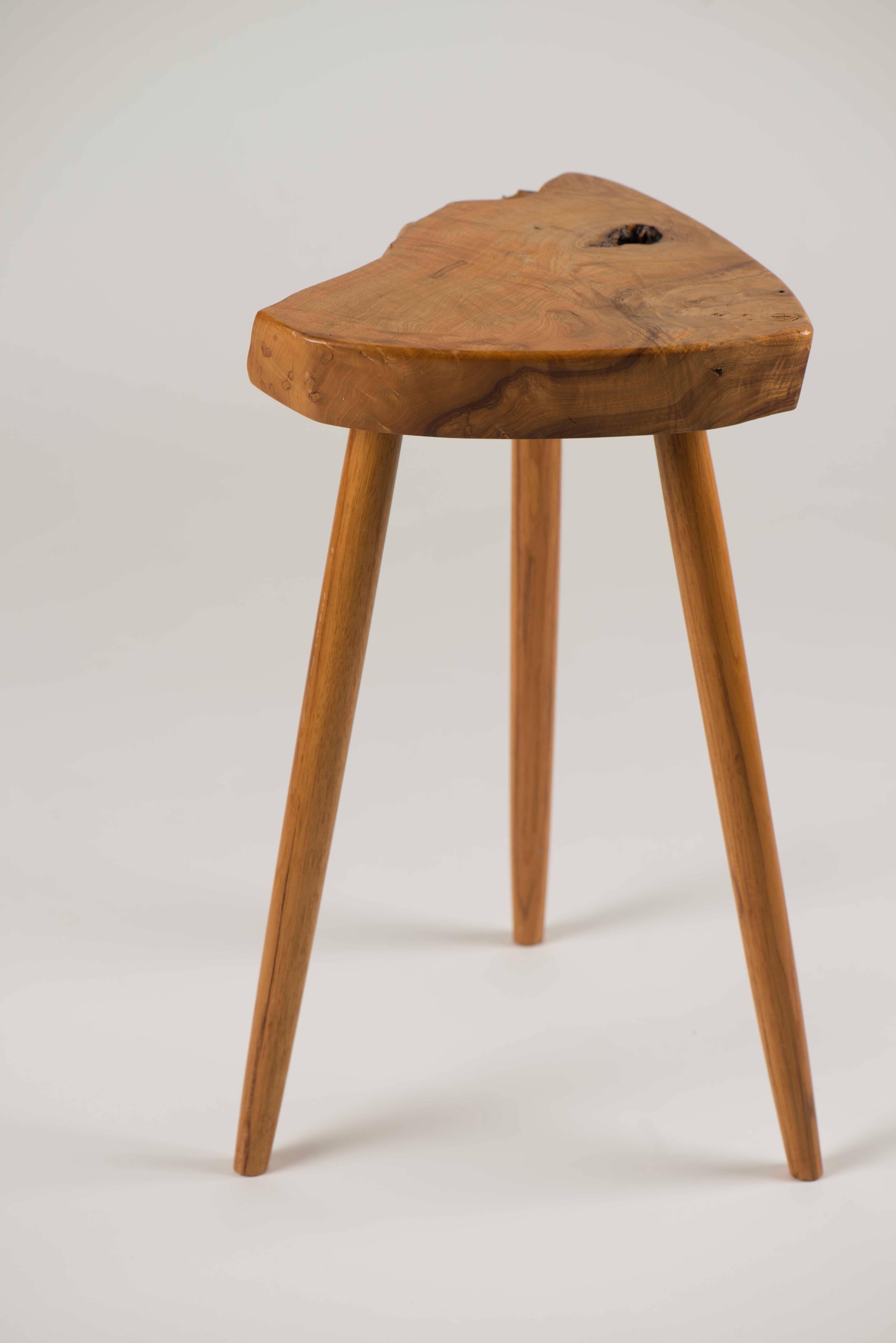 Organic Modern George Nakashima Wepman Side Table in French Olive Ash and Hickory