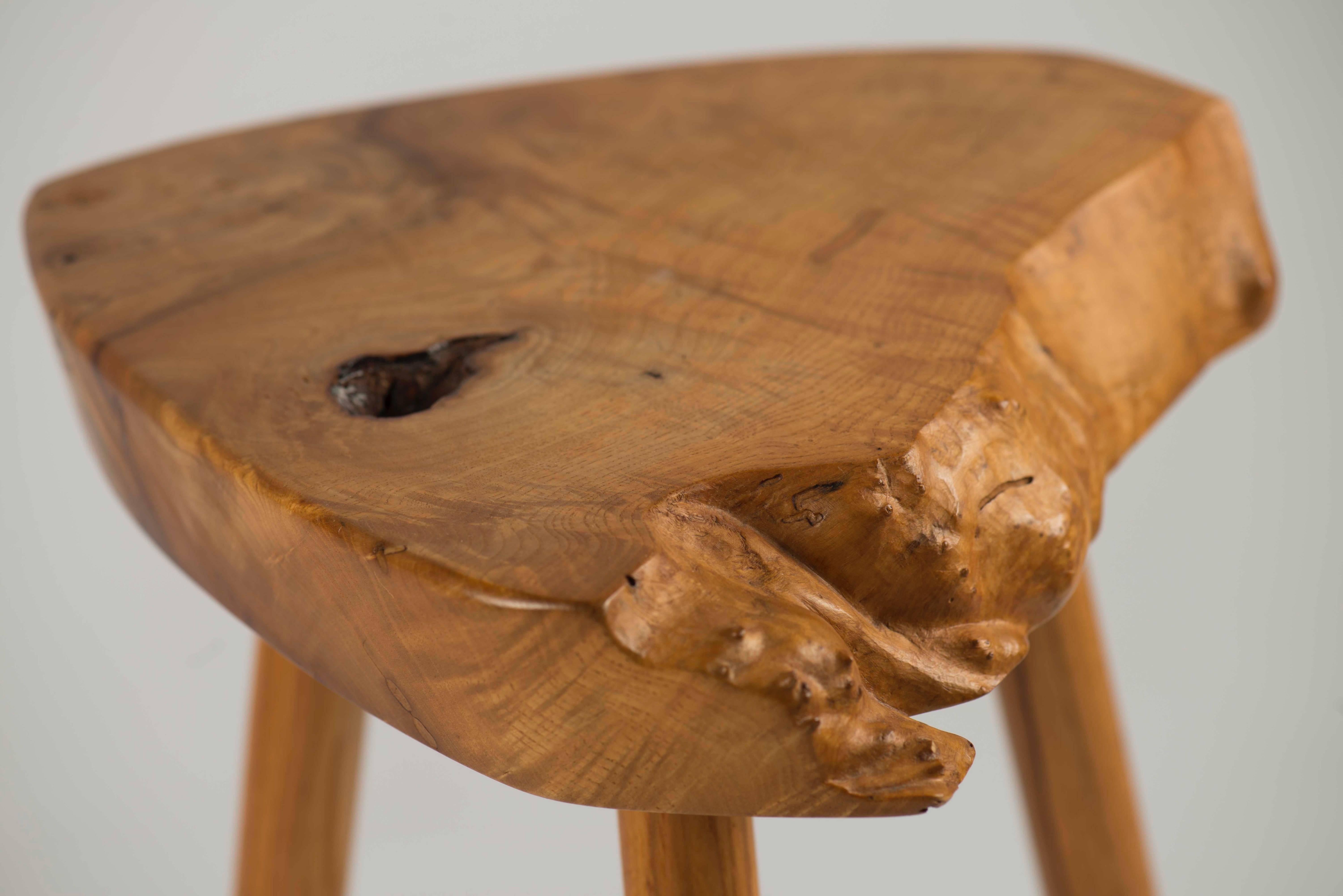 Wood George Nakashima Wepman Side Table in French Olive Ash and Hickory