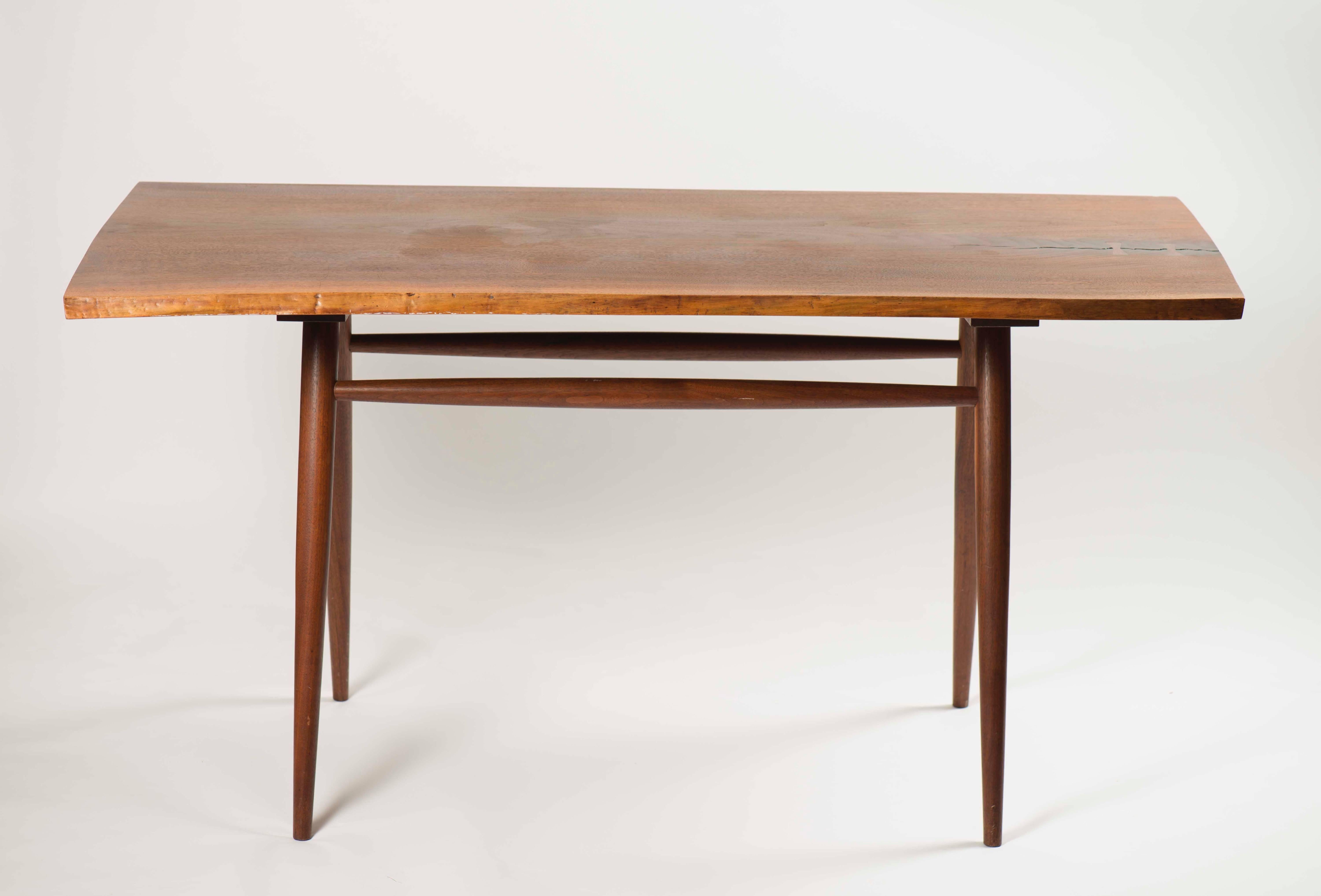 Organic Modern George Nakashima Walnut Dining Table / Desk For Sale