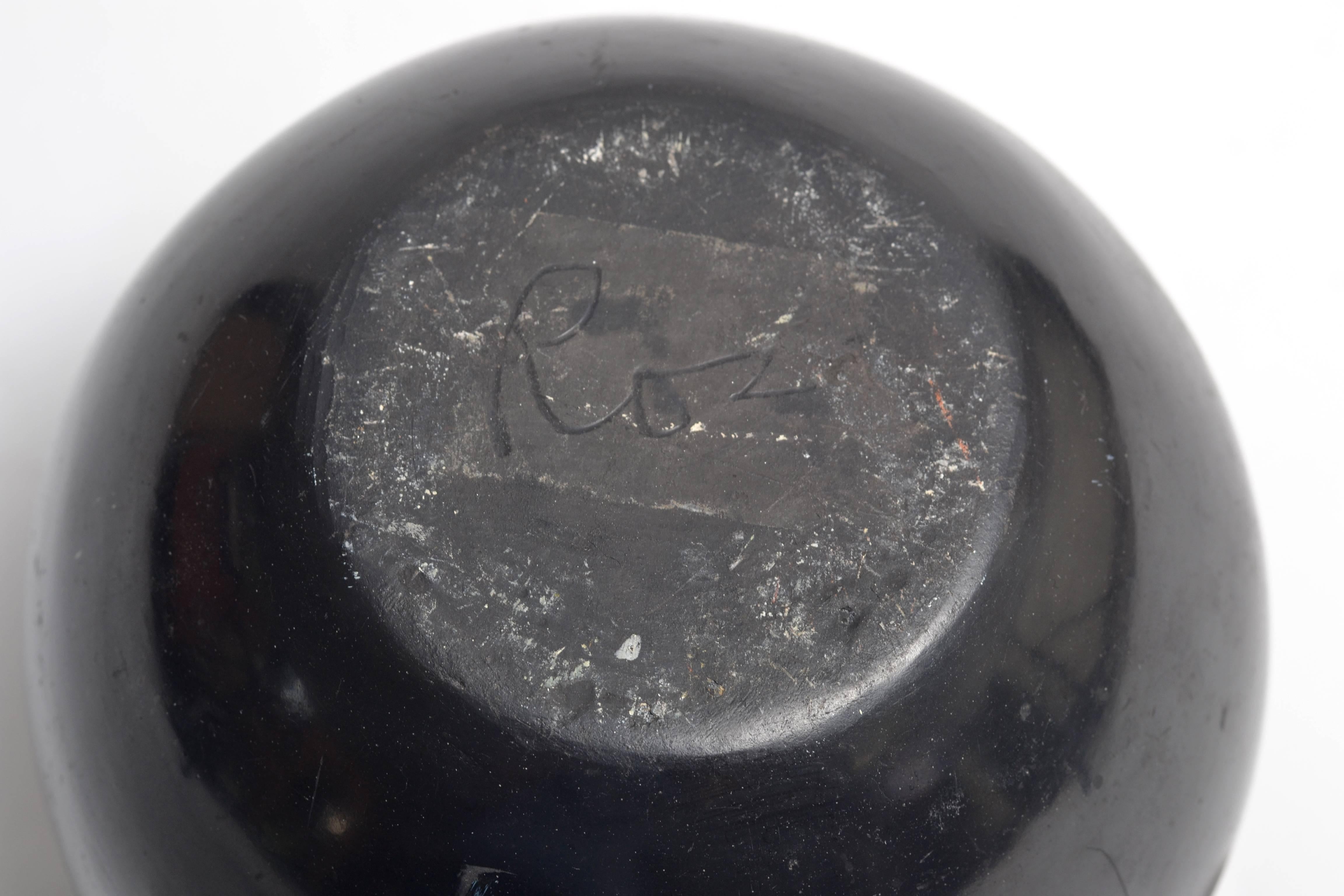 Native American Rose Gonzales Signed Blackware Pottery 2