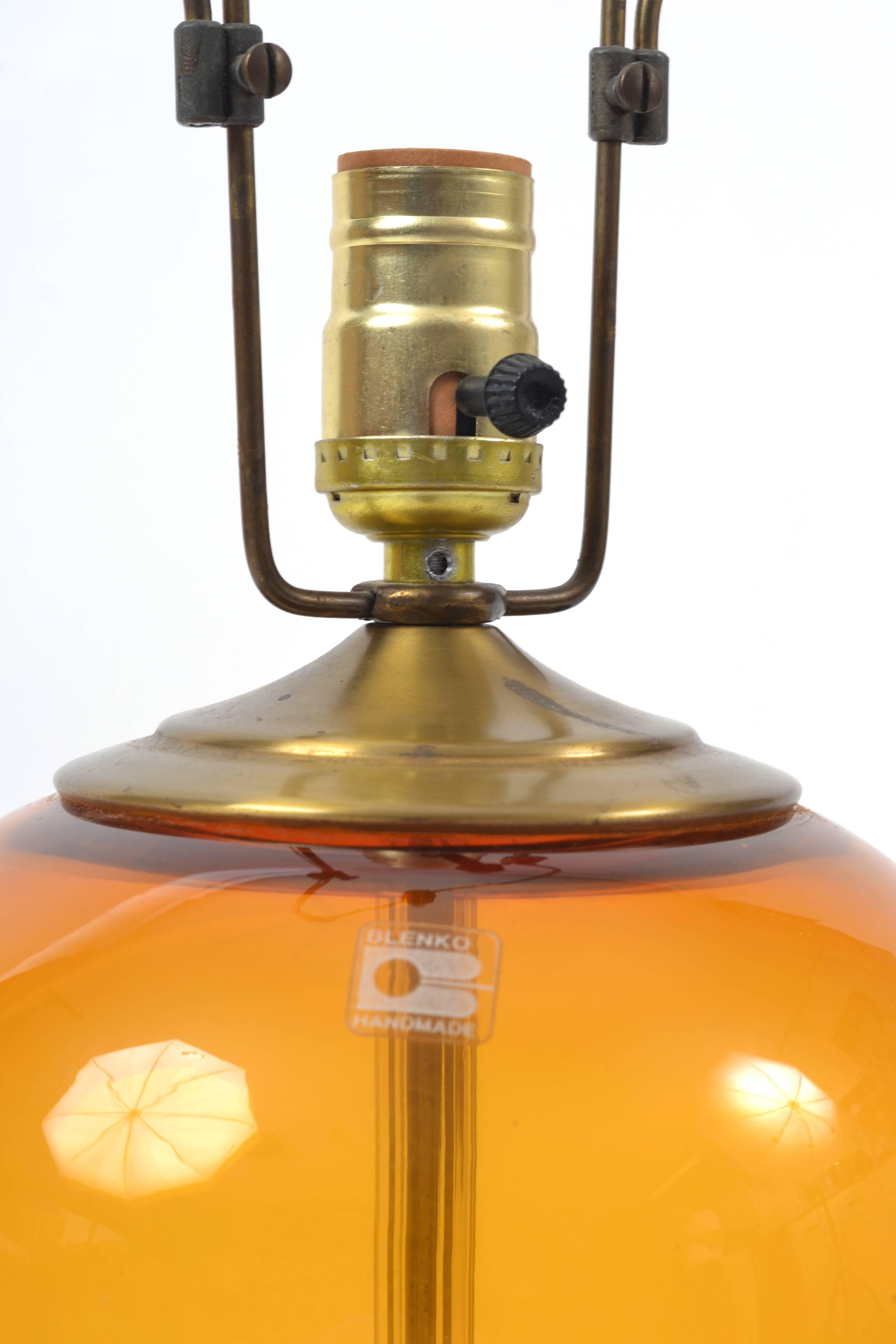 Blenko Blown Glass Lamp Designed by Don Shepherd For Sale 1