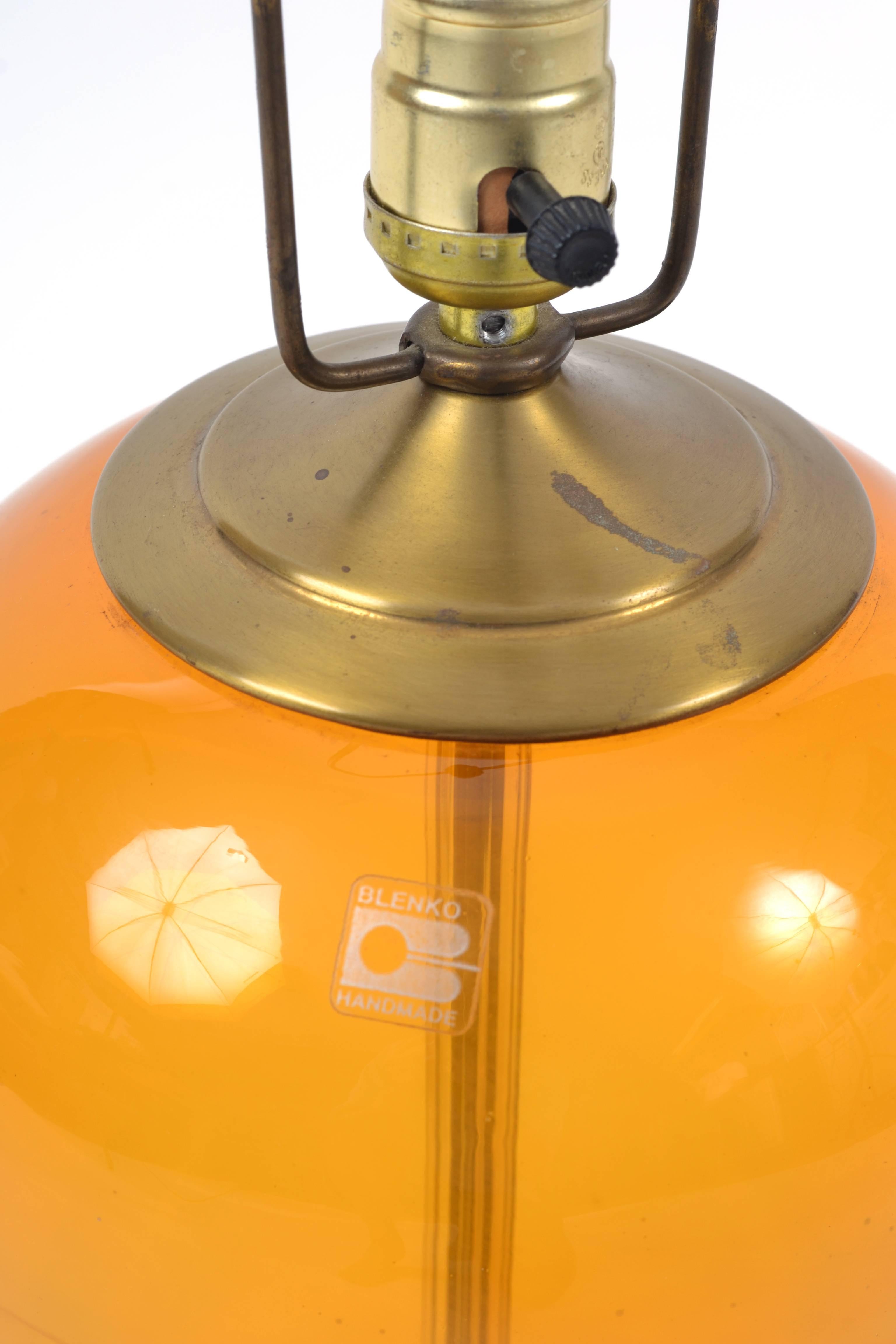 Blenko Blown Glass Lamp Designed by Don Shepherd For Sale 2