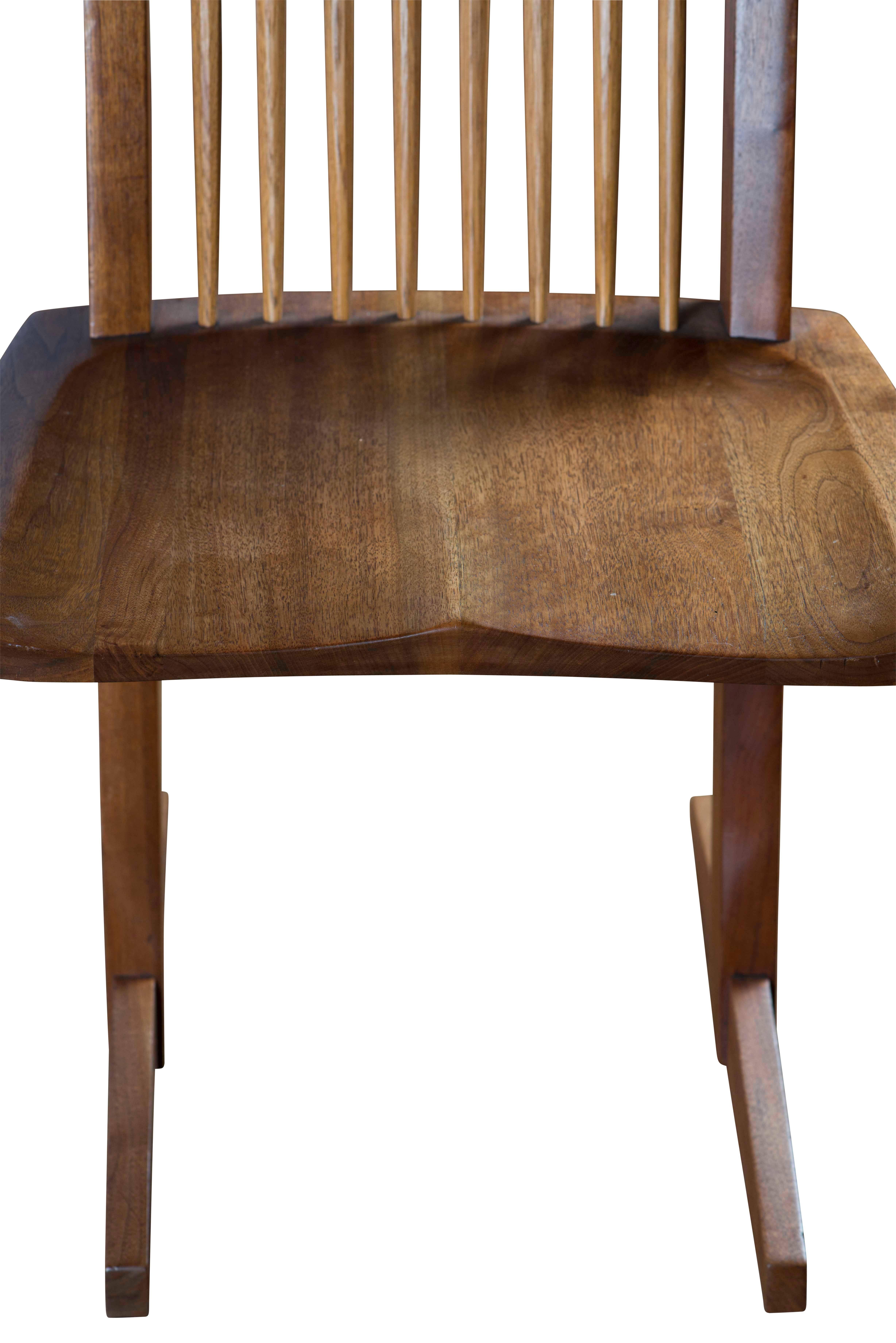 American George Nakashima Walnut Conoid Chairs For Sale
