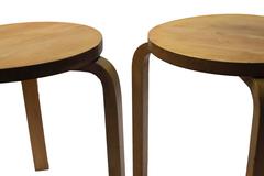 Early Pair of Alvar Aalto Stacking Stools for Artek