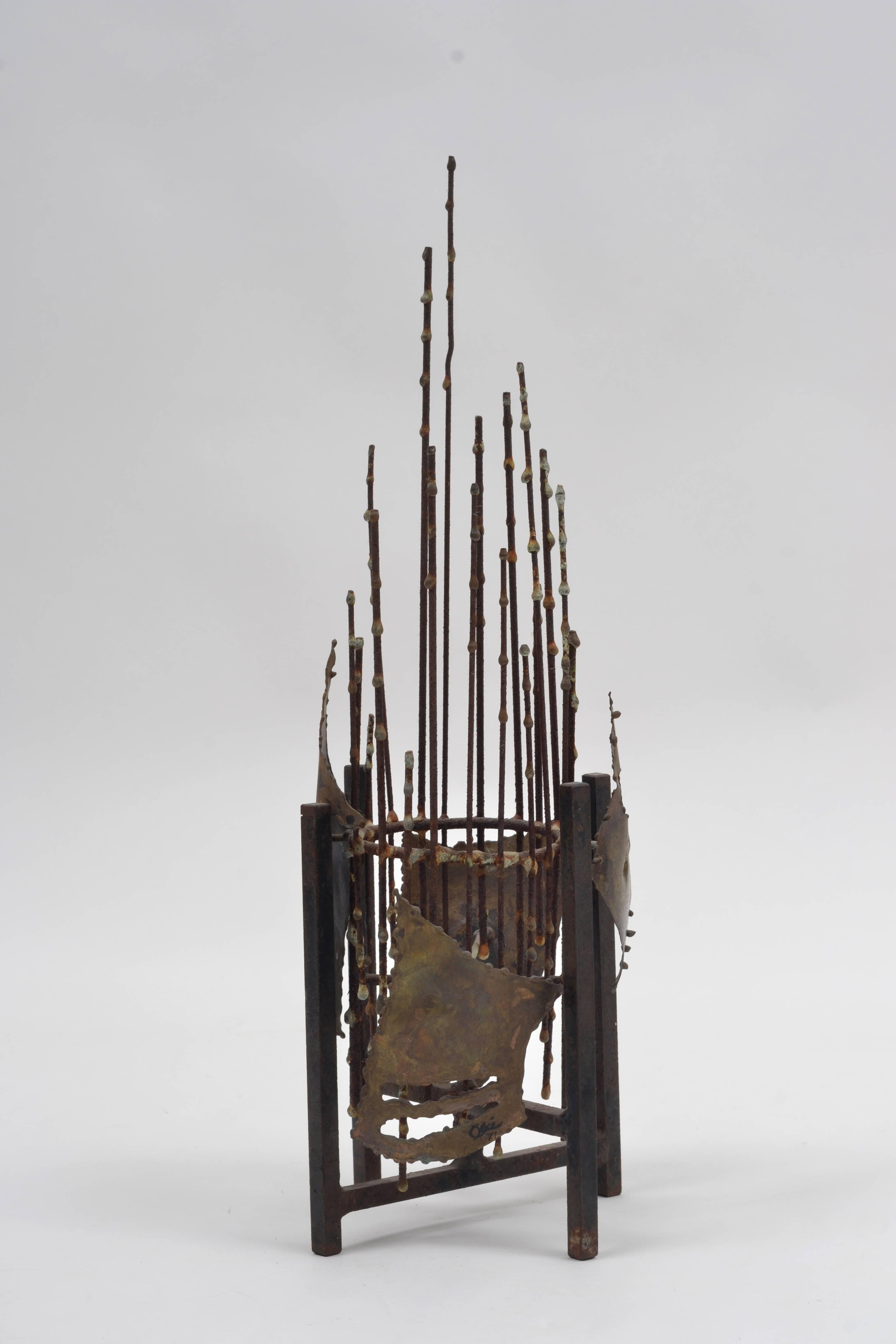 Late 20th Century C. Jere Signed Brutalist Sculpture For Sale