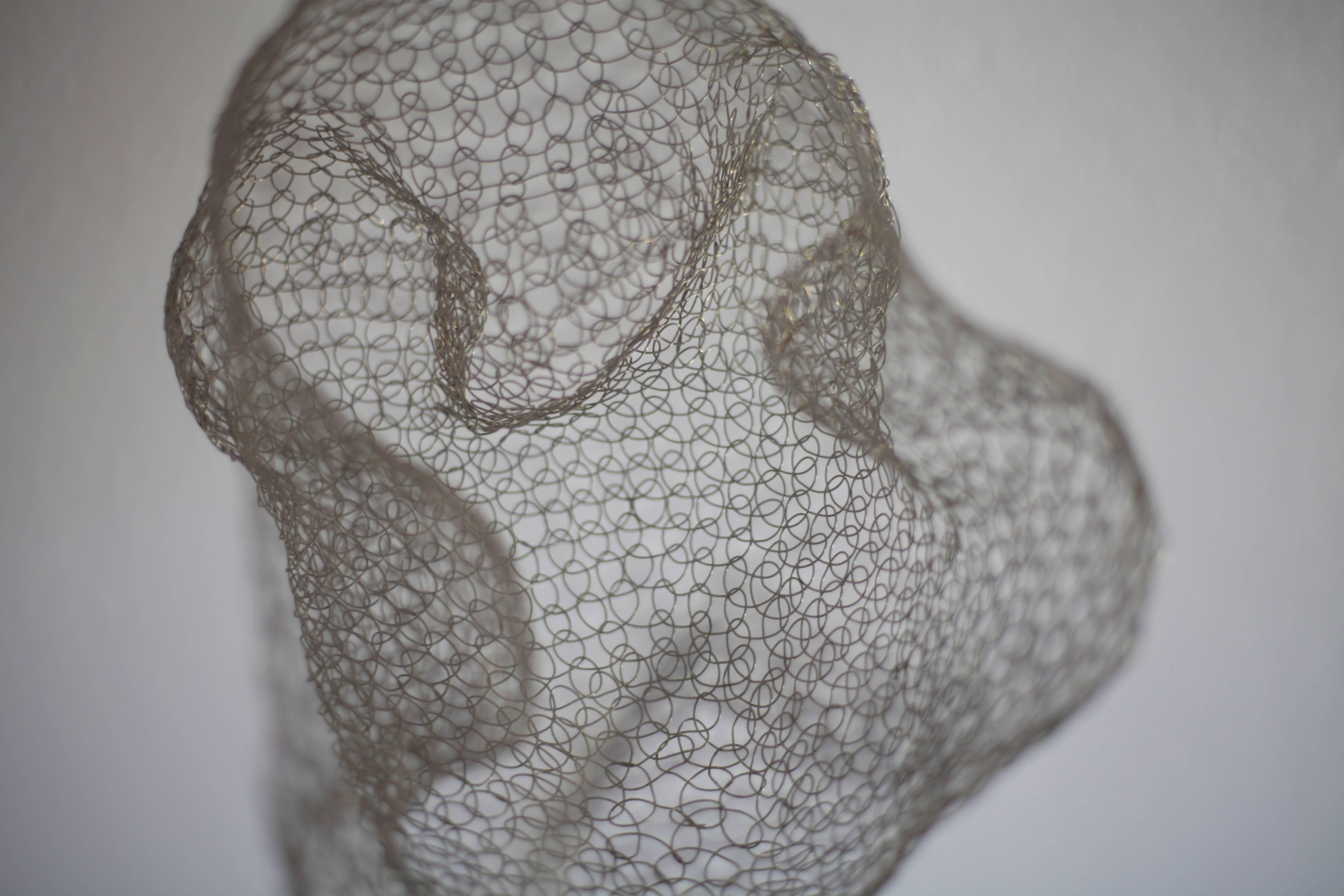 Crocheted stainless steel wire sculpture by one of very few people that learned the technique from the Asawa family.