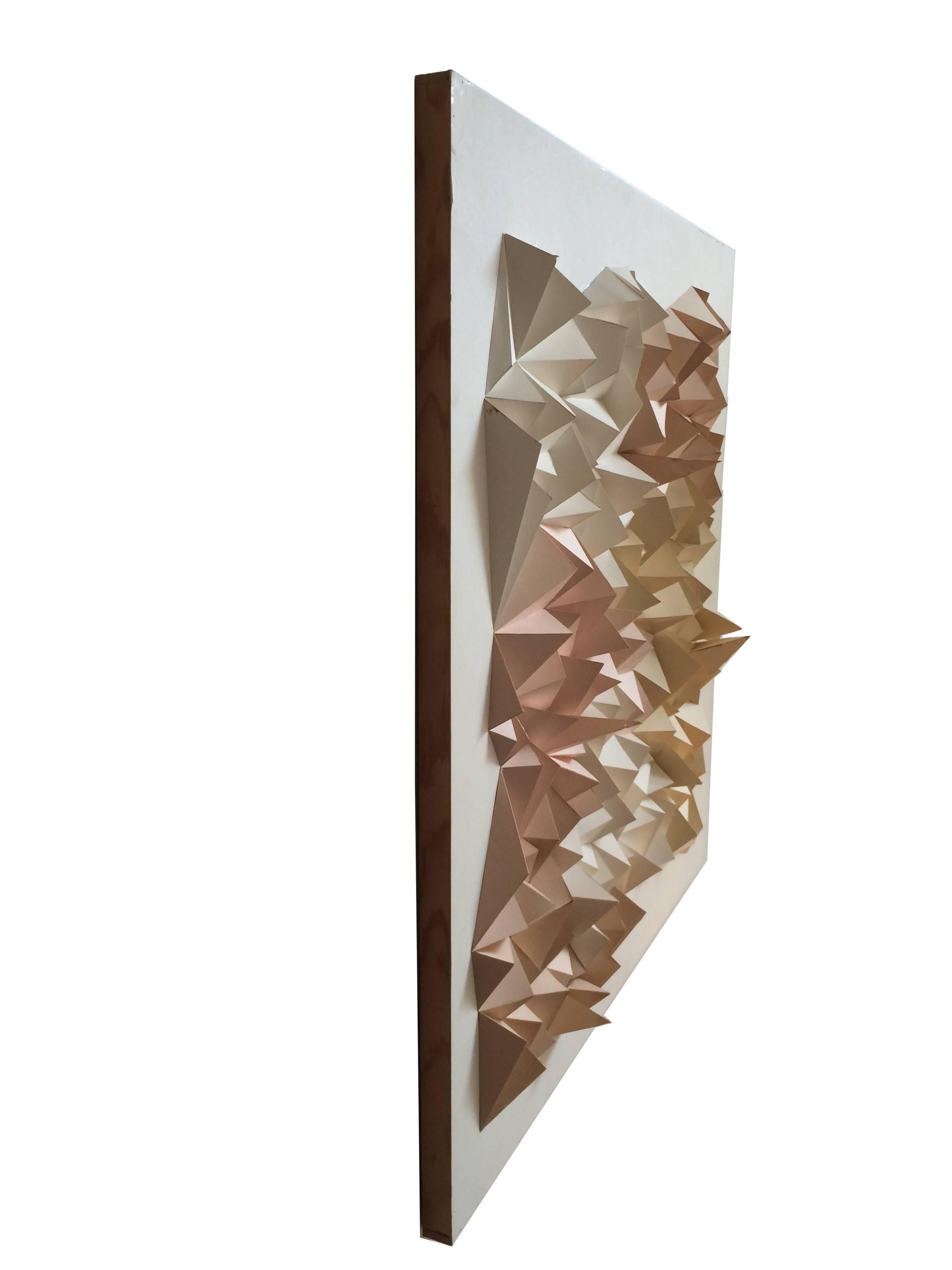 Incredible, one-of-a-kind paper sculpture by the late renowned designer Irving Harper. Irving Harper designed many of the iconic George Nelson pieces and even designed the Herman Miller logo. After his retirement, Irving Harper created over 400