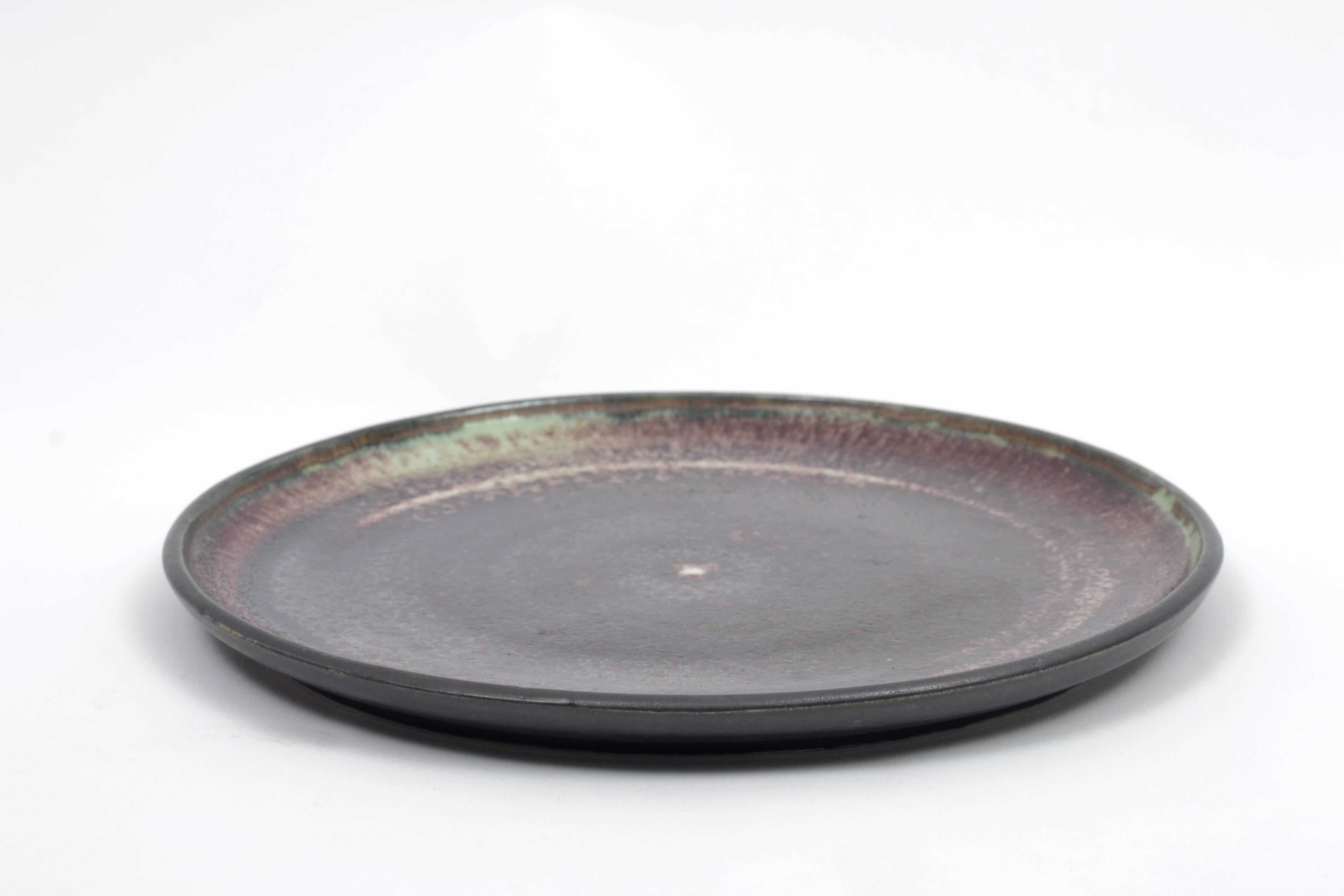 Late 20th Century Stephen Polchert Ceramic Plate For Sale